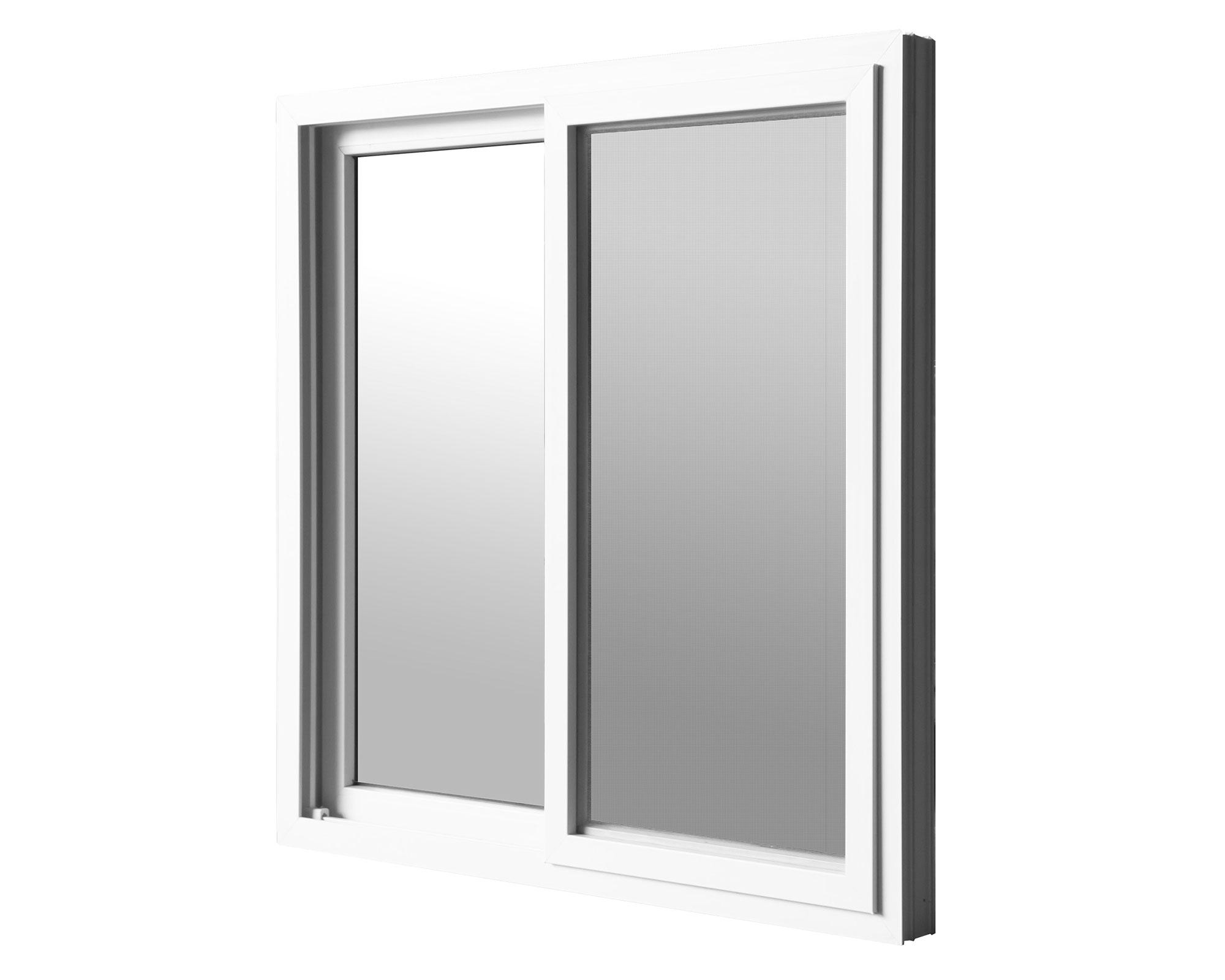 Ventana Pvc 140x120 cm Termopanel con gas Argón 2 hojas correderas blanco-2
