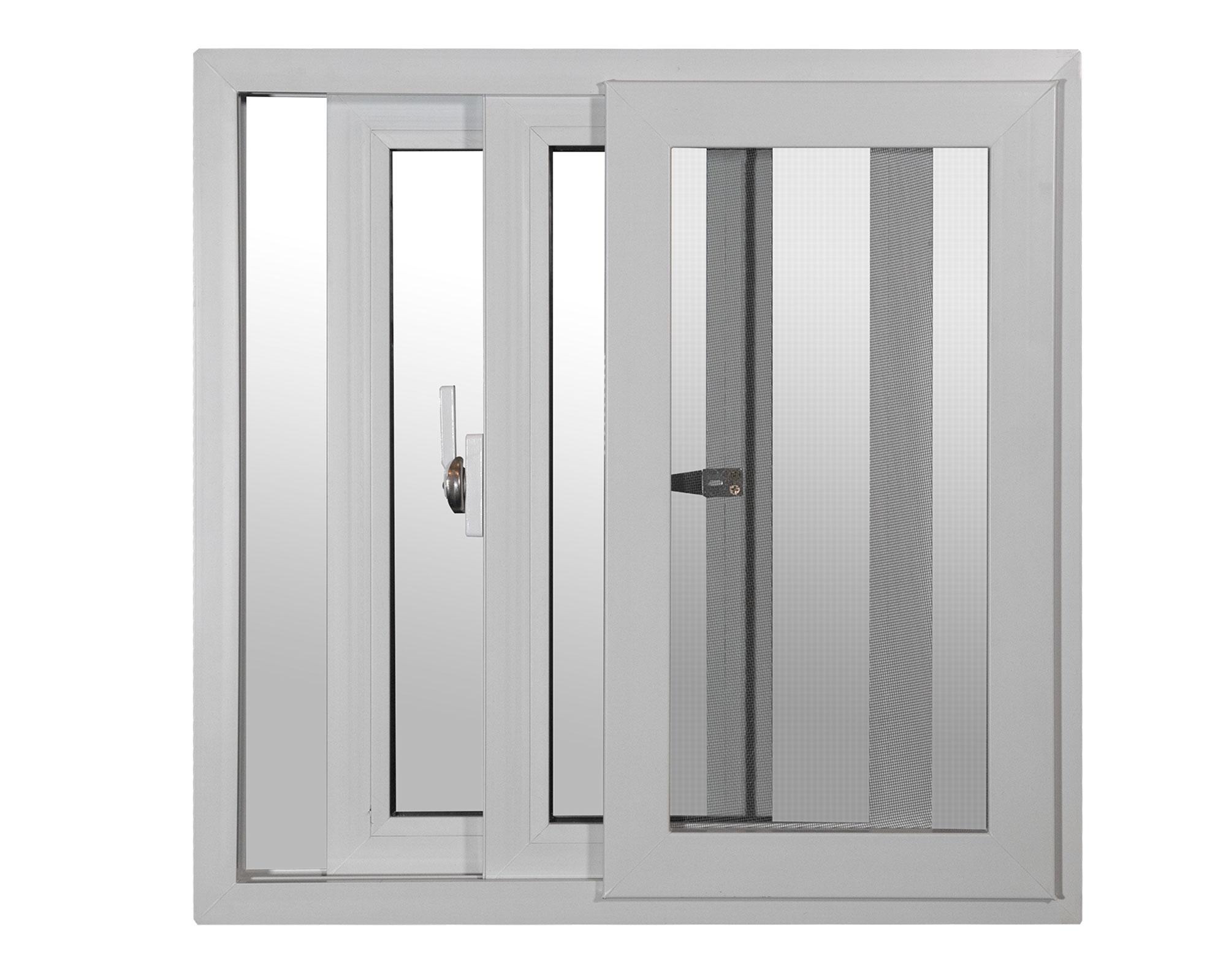 Ventana Pvc 140x120 cm Termopanel con gas Argón 2 hojas correderas blanco-1