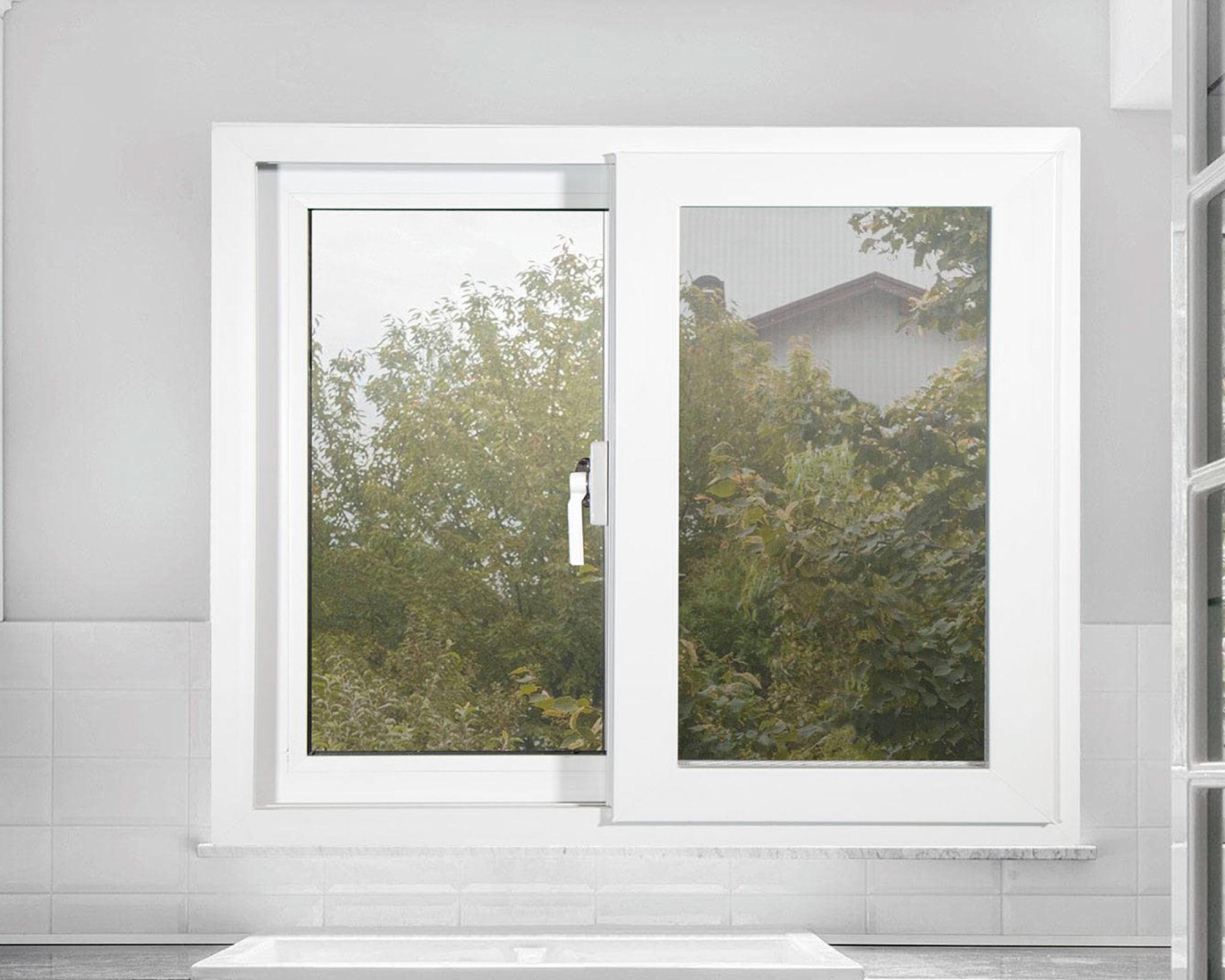 Ventana Pvc 140x120 cm Termopanel con gas Argón 2 hojas correderas blanco-3