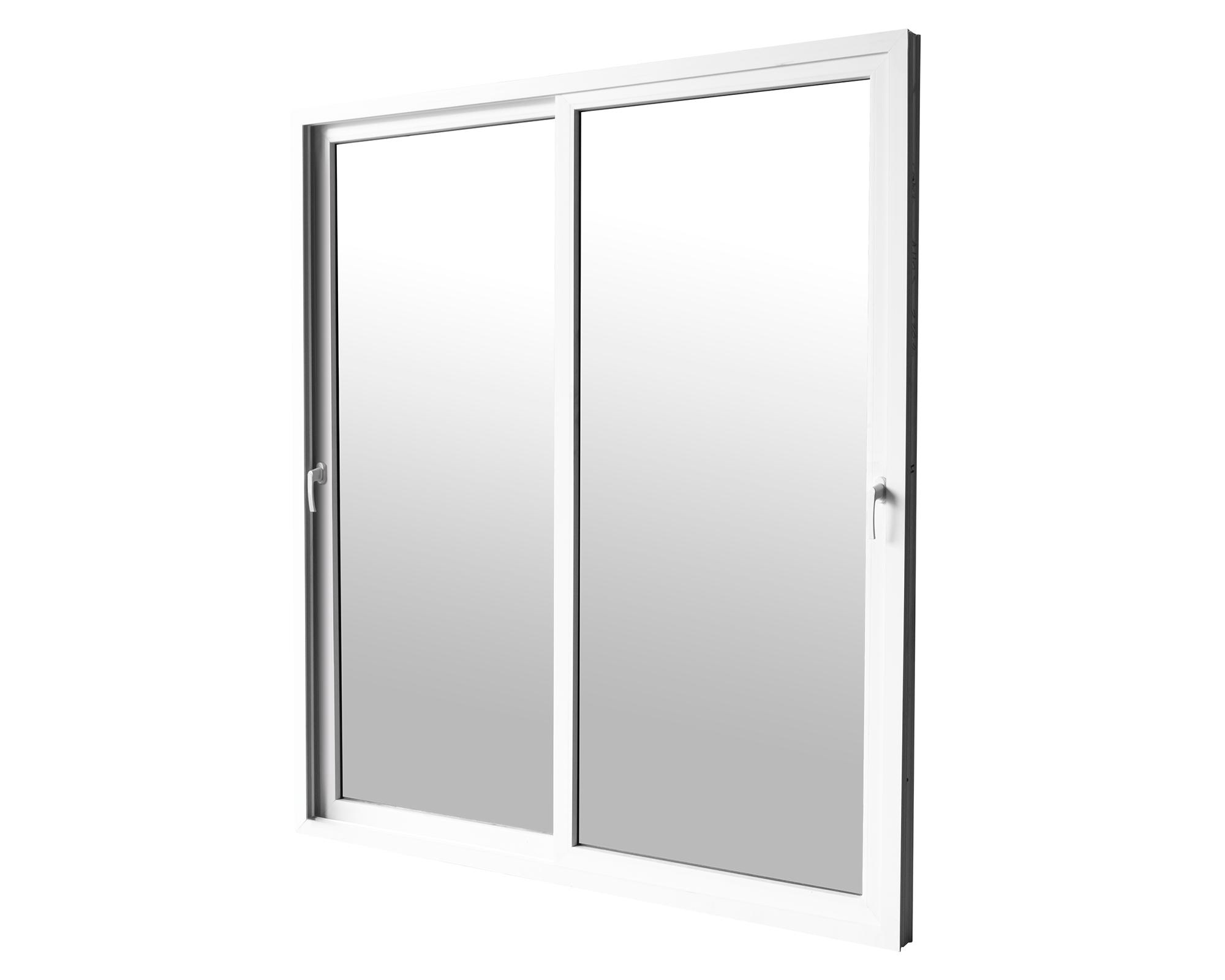 Ventana Pvc 150x205 cm Termopanel con gas Argón 2 hojas correderas blanco-1