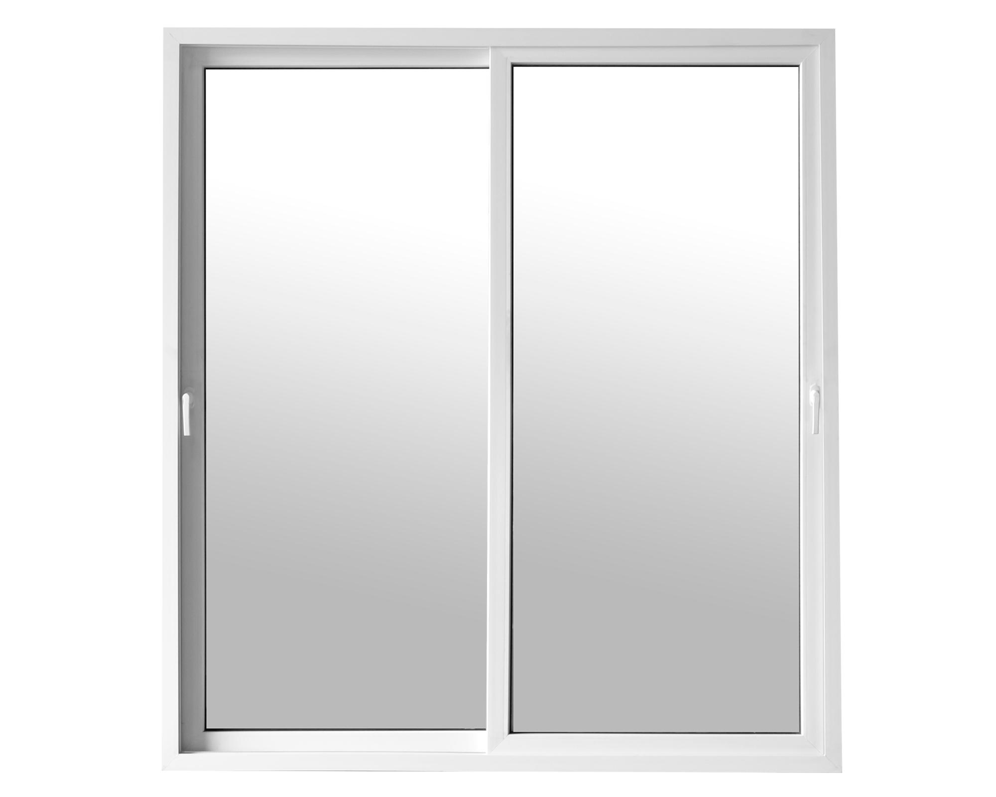 Ventana Pvc 150x205 cm Termopanel con gas Argón 2 hojas correderas blanco-0