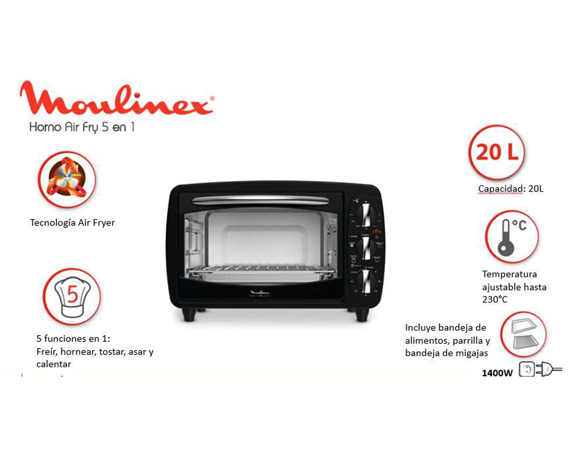 Horno freidora aire 5 en 1 20 litros OX32B858 negro-5