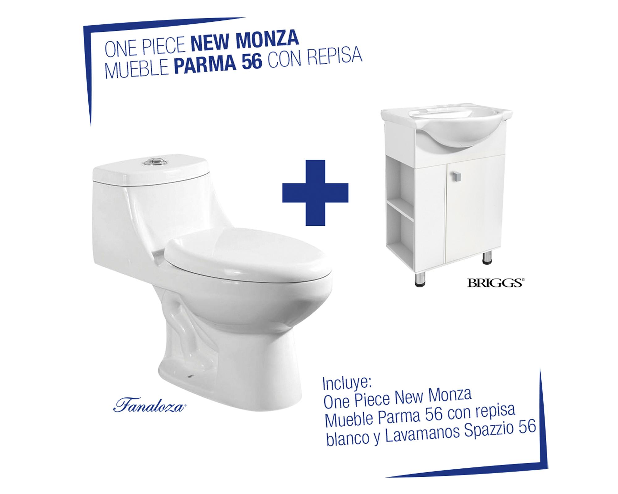 WC one piece piso 30.5 cm  blanco + mueble New Monza Parma-0