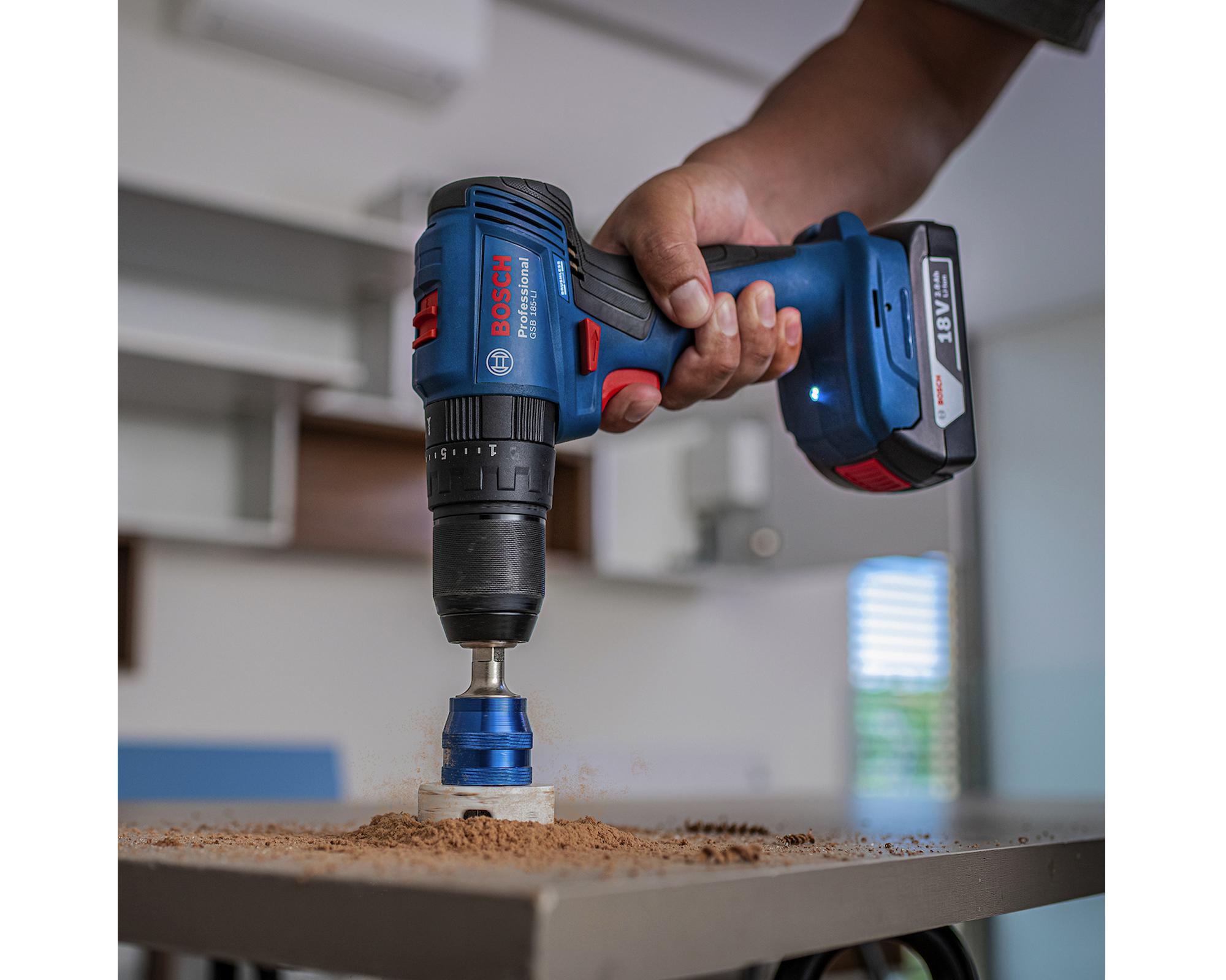 Taladro percutor 2A 18V 13mm GSB 185-LI + batería + maletín-4