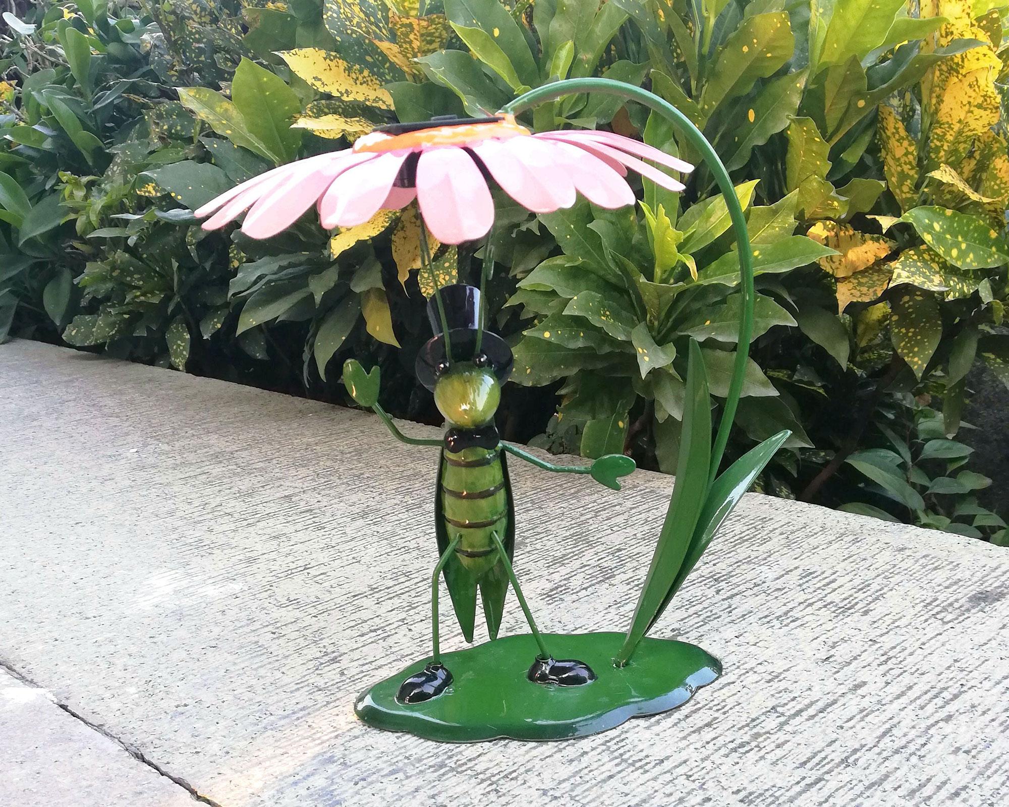 Lámpara solar figura Grillo flor-3
