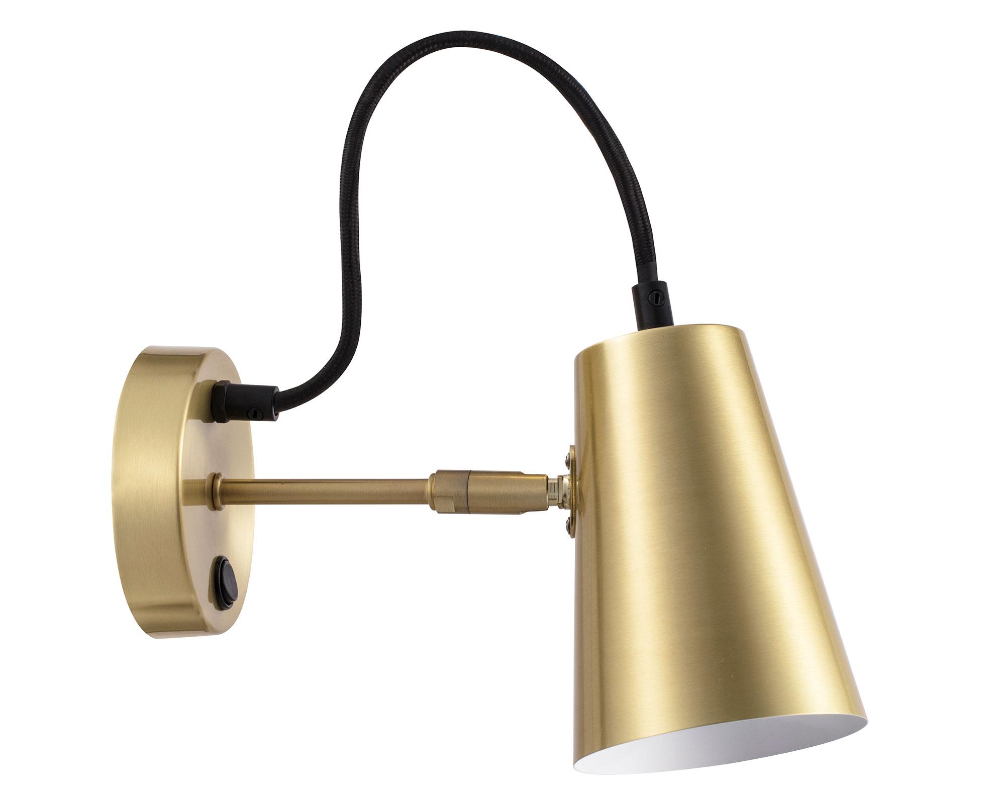 Aplique pared dorado con interruptor E14 1L-0