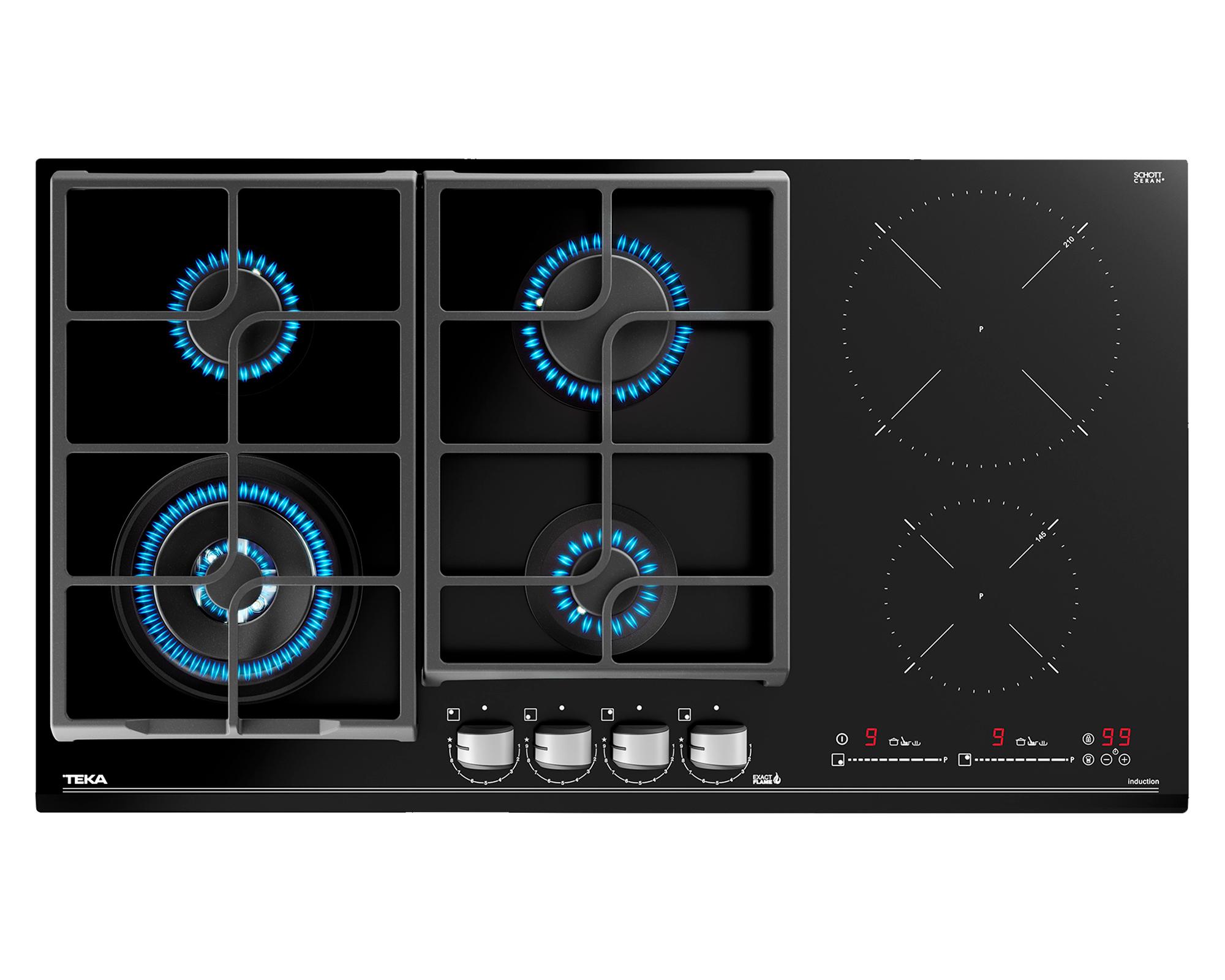 Encimera cristal a gas JZC 96342 BBB BK 6 quemadores-0