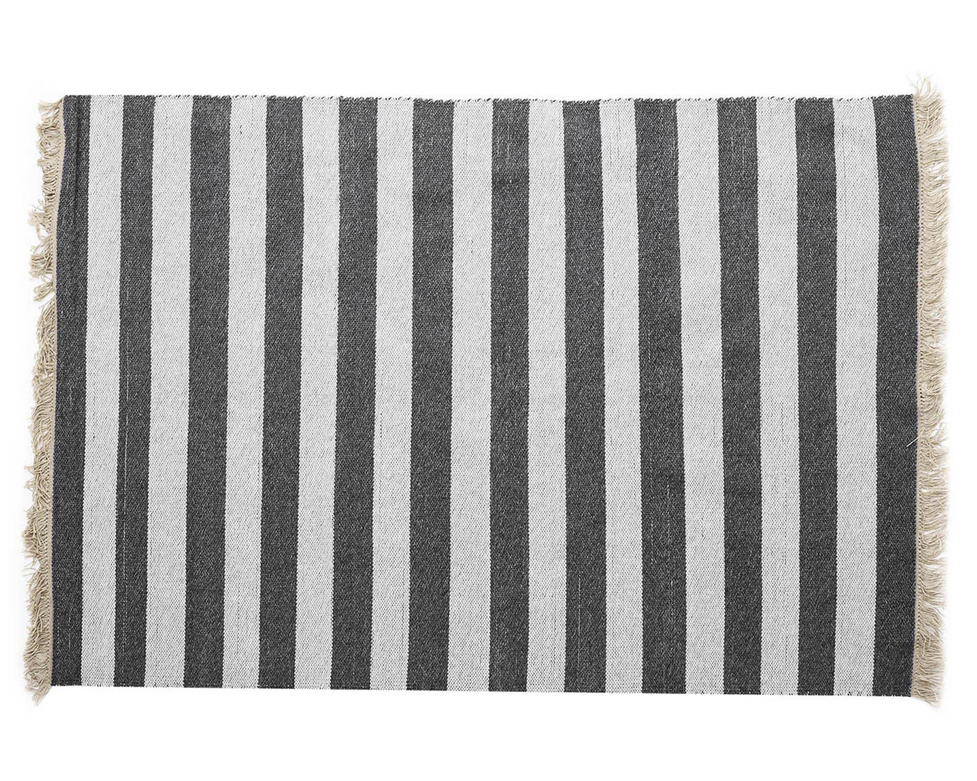 Alfombra 160x230 cm Natural Stripe 25320 negro-1