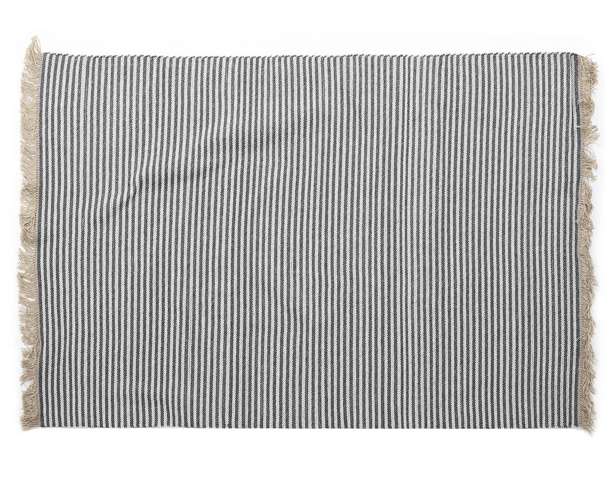 Alfombra 160x230 cm Natural Stripe 25320 negro-0