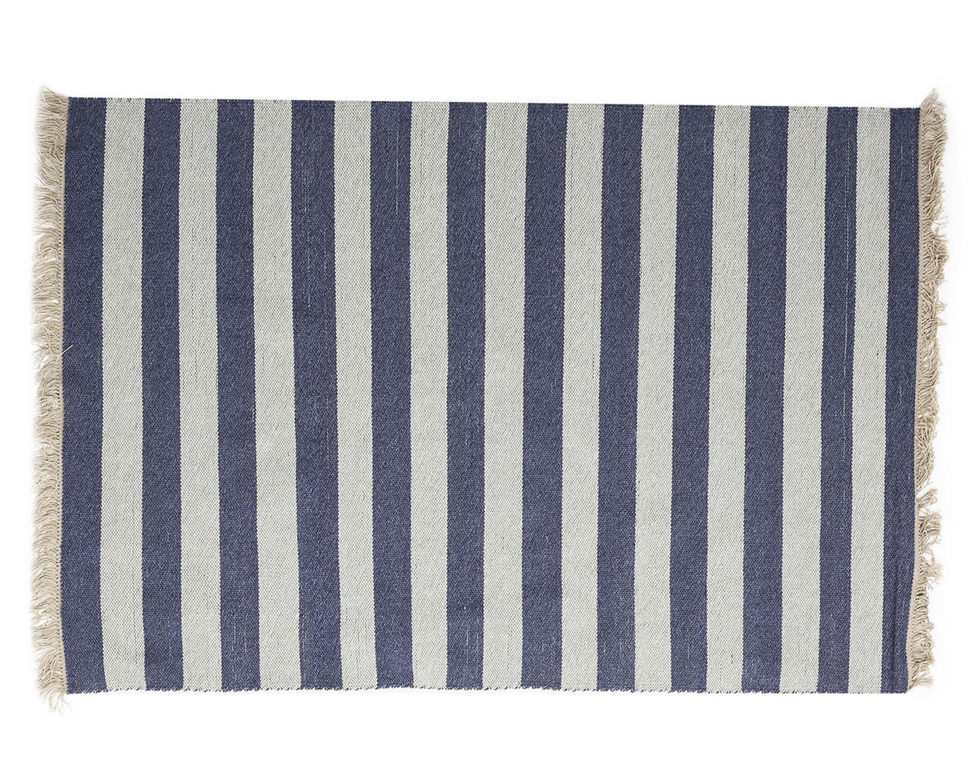 Alfombra 160x230 cm Natural Stripe azul-1