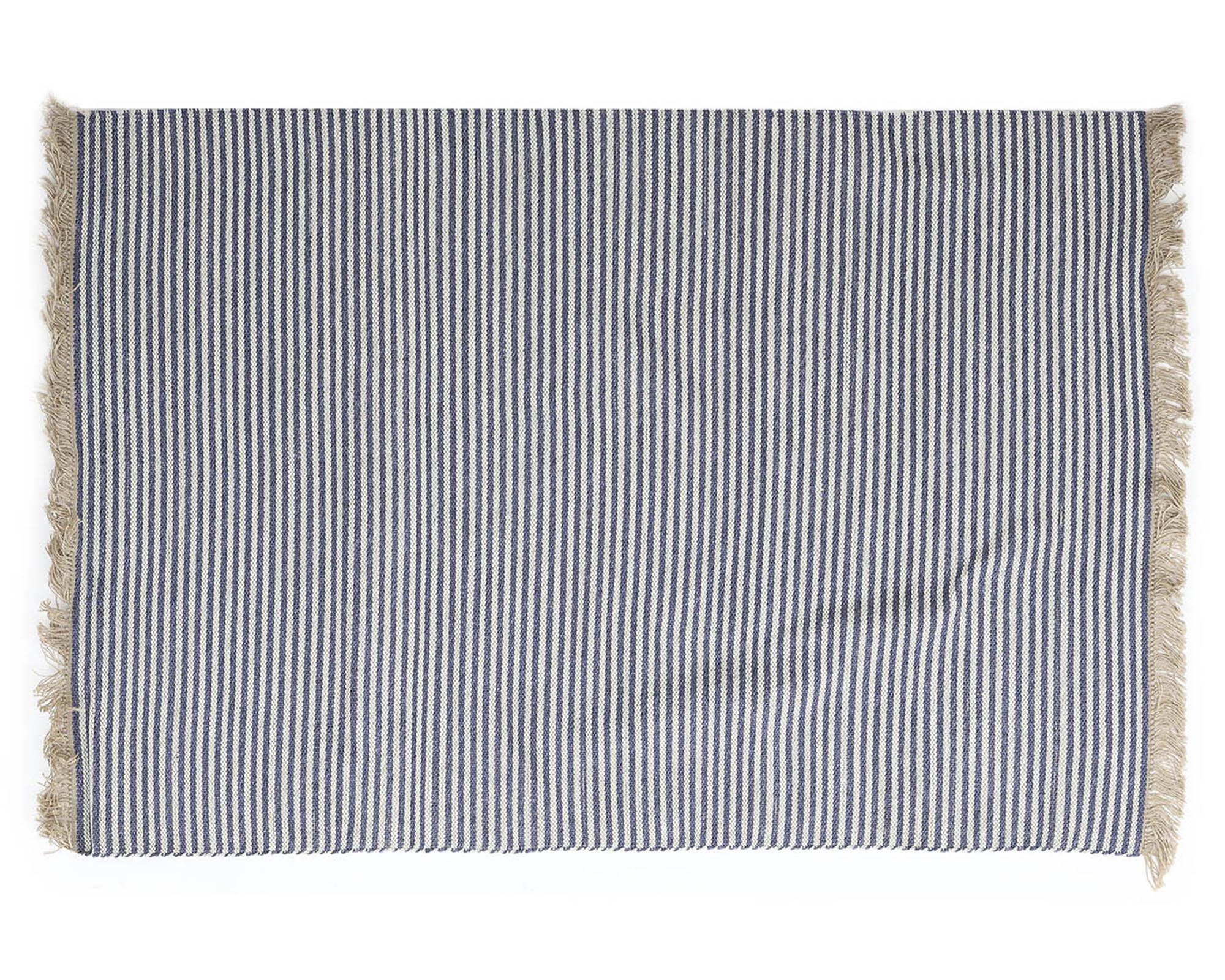 Alfombra 160x230 cm Natural Stripe azul-0