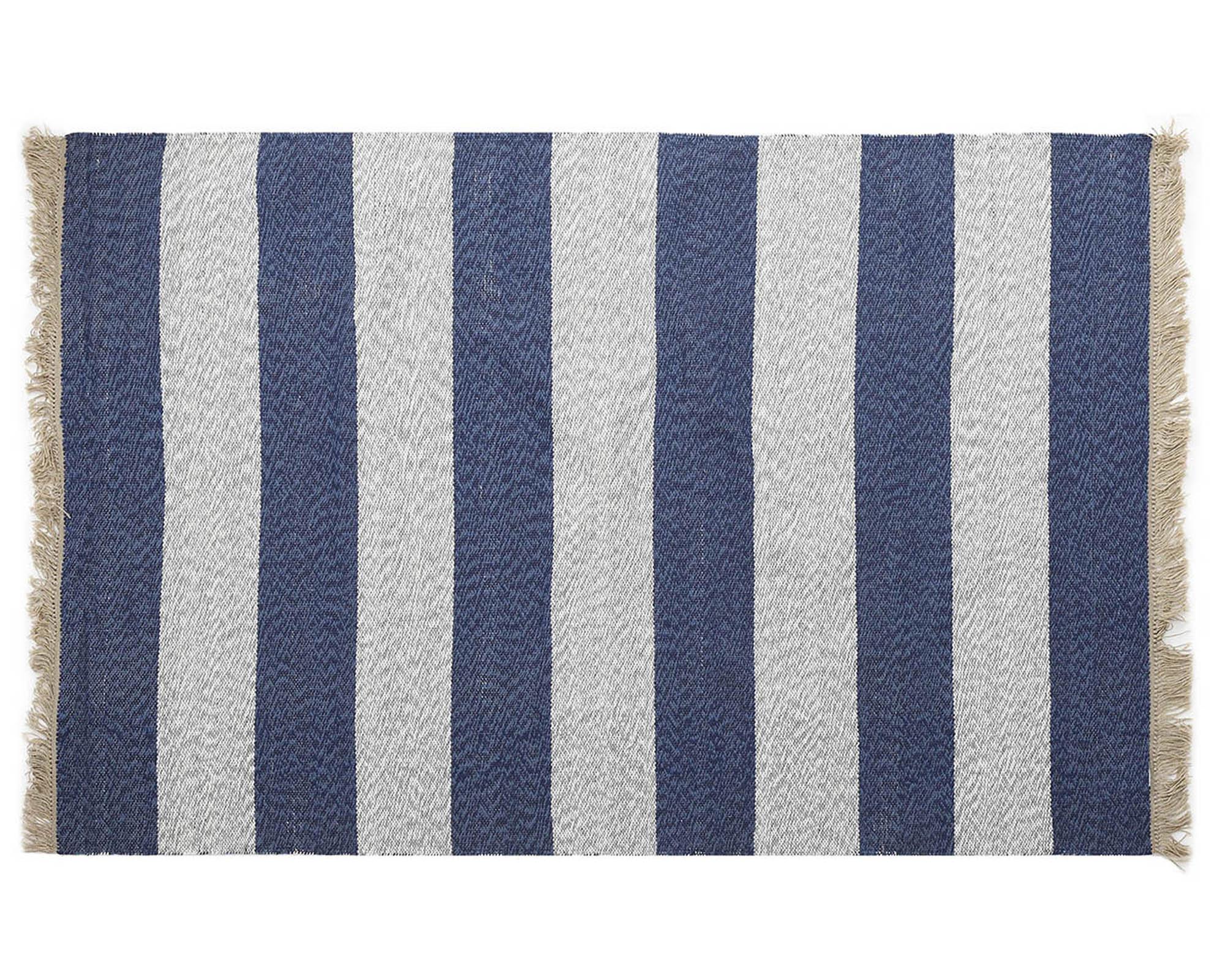 Alfombra 140x200 cm Natural Stripe 25289 azul-0