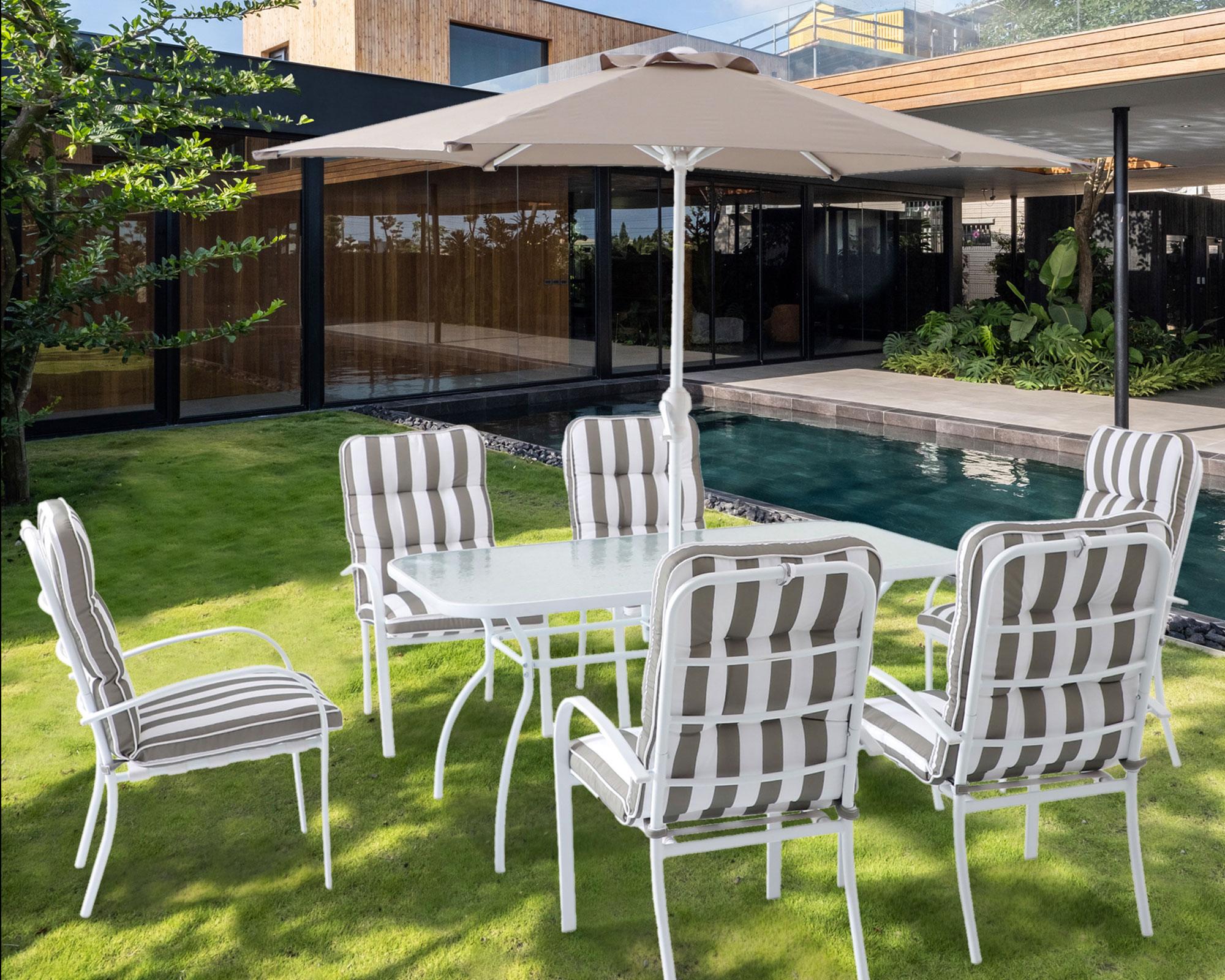 Set comedor + sombrilla 6 personas Prunus-5