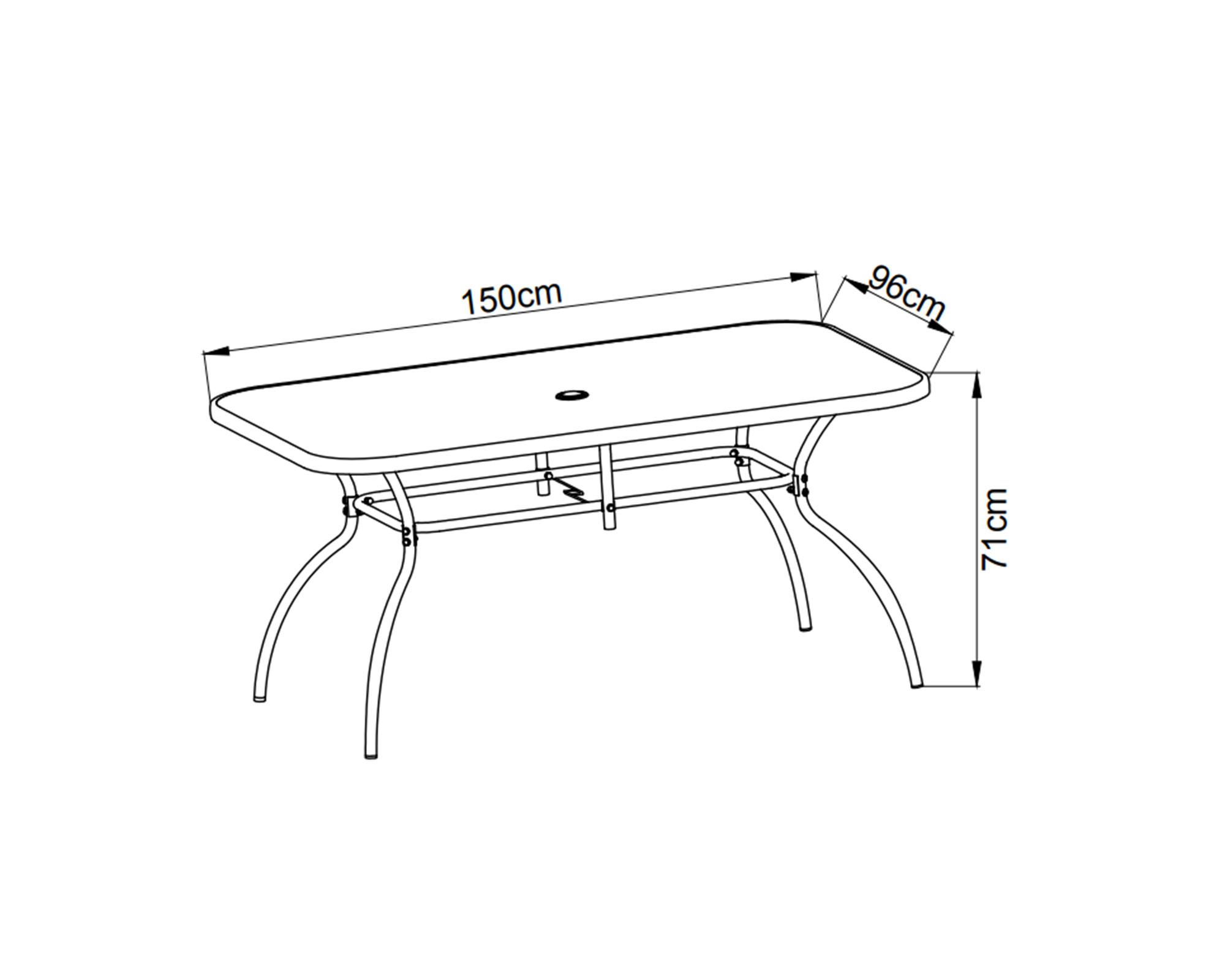 Set comedor + sombrilla 6 personas Prunus-6