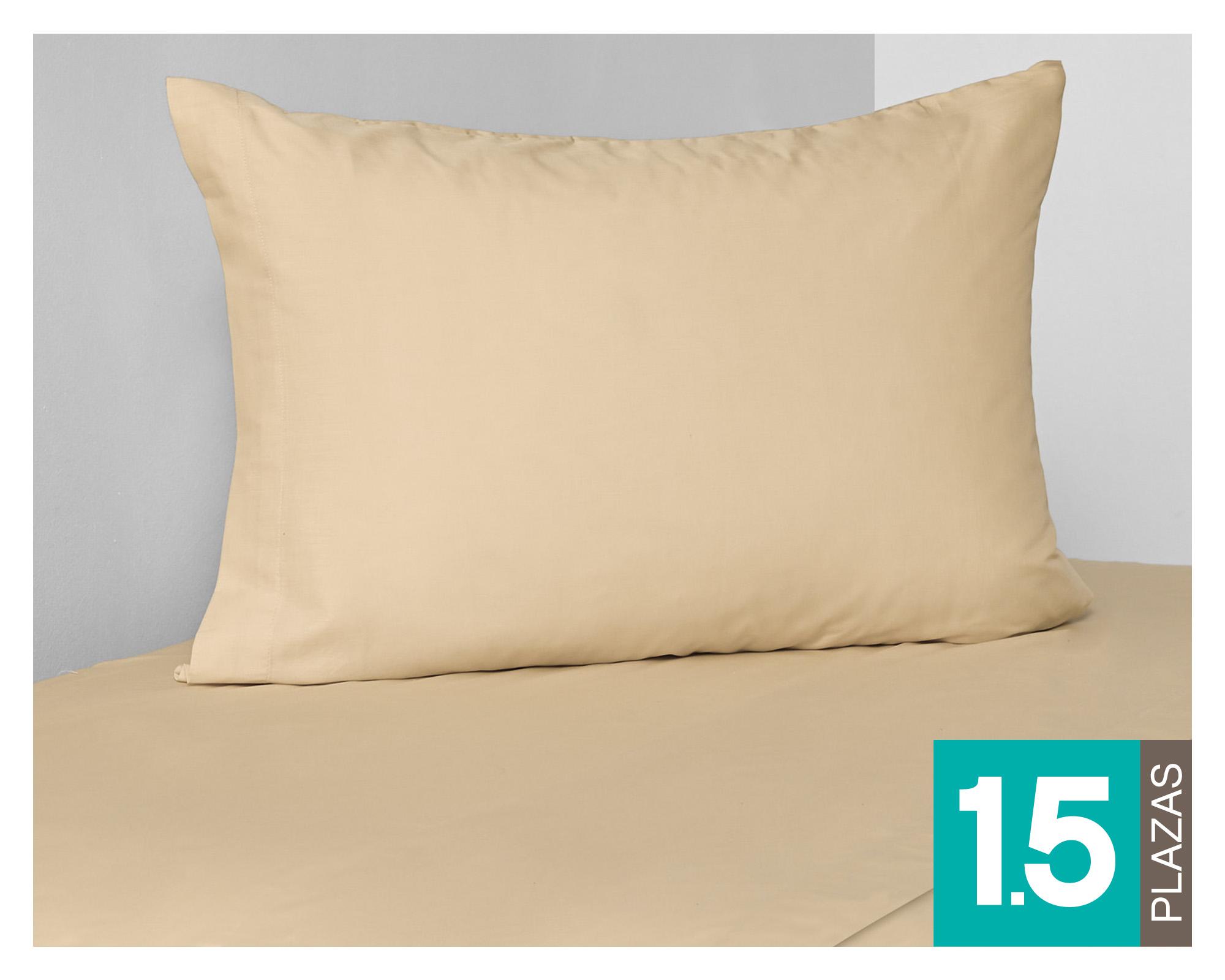 Juego de sábanas 1.5 plazas 200 hilos beige-0
