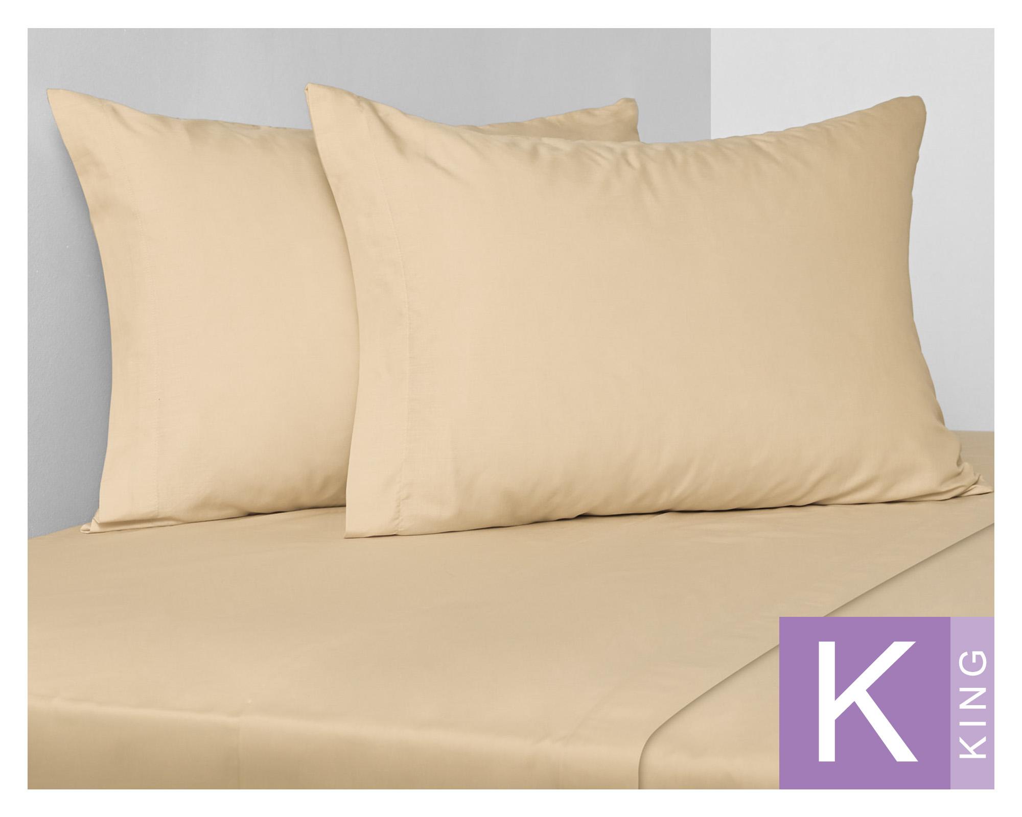 Juego de sábanas King 200 hilos beige-0