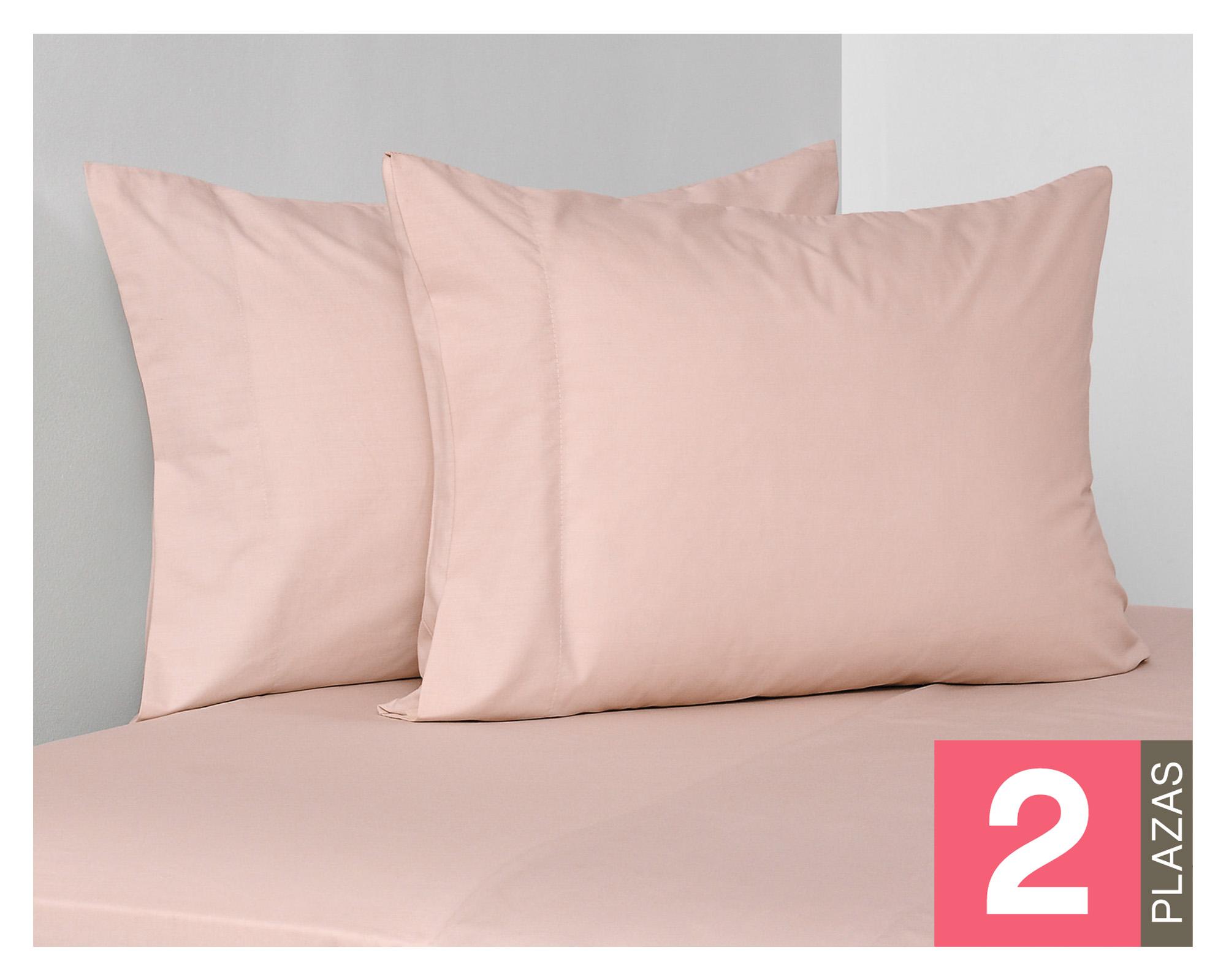 Juego de sábanas 2 plazas 200 hilos Tosted Rose rosado-0