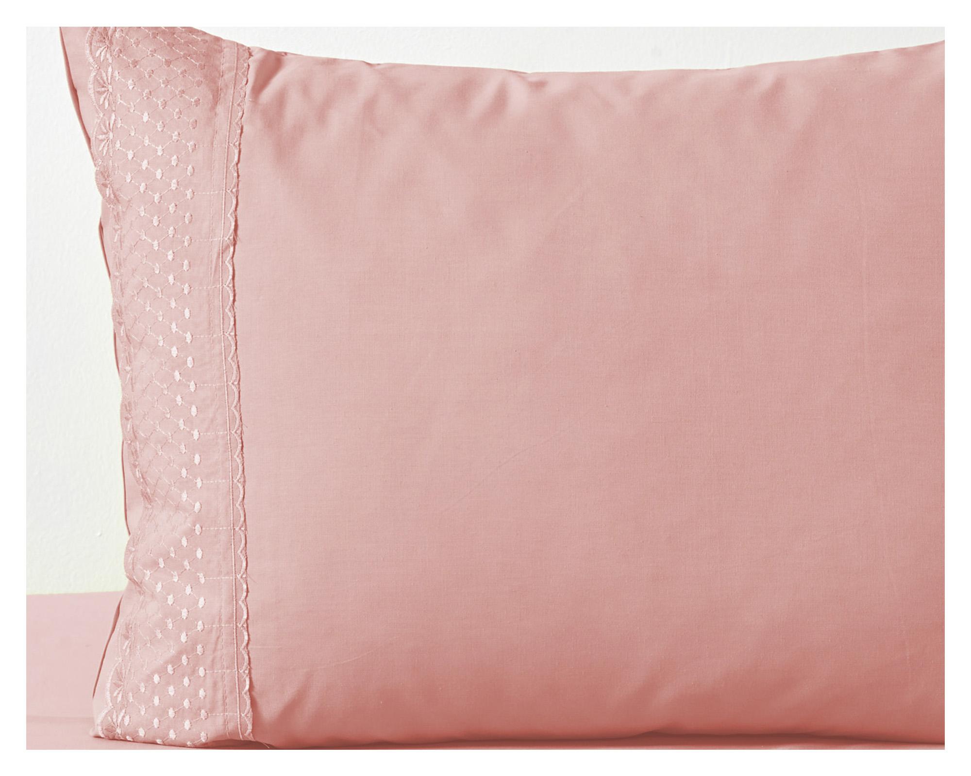 Juego de sábanas 1.5 plazas 144 hilos Rosa rosado-1
