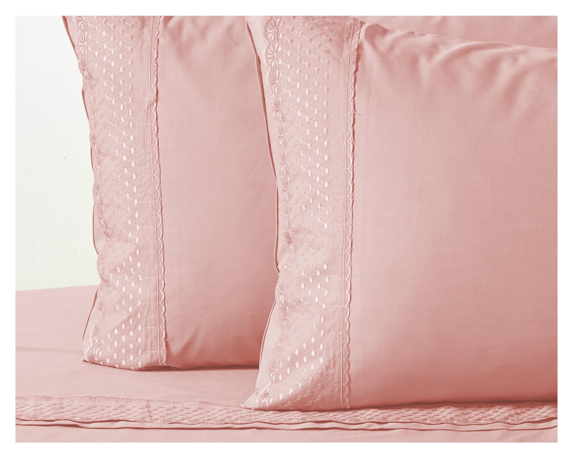 Juego de sábanas King 144 hilos Rosa rosado-1