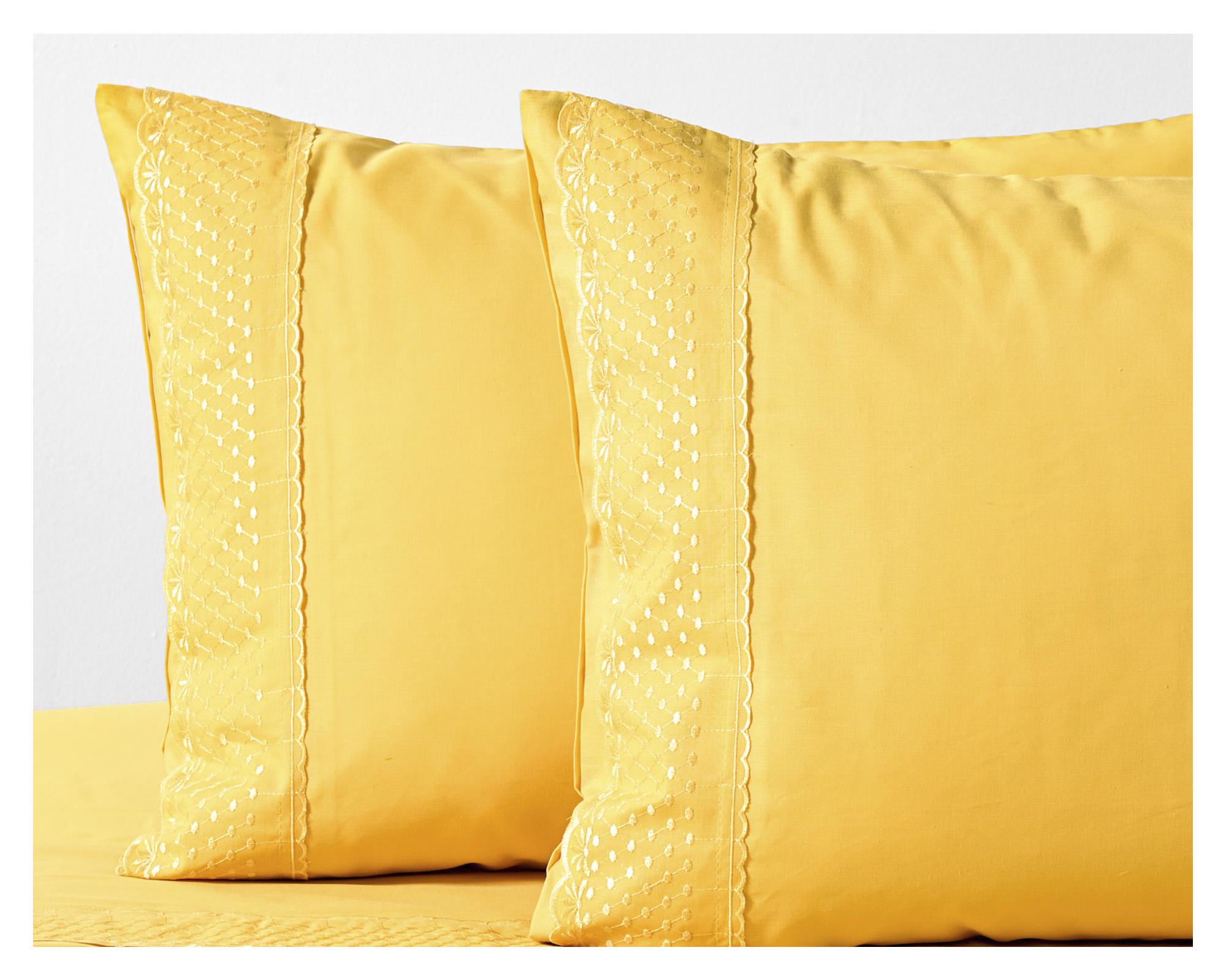 Juego de sábanas King 144 hilos Mostaza amarillo-1