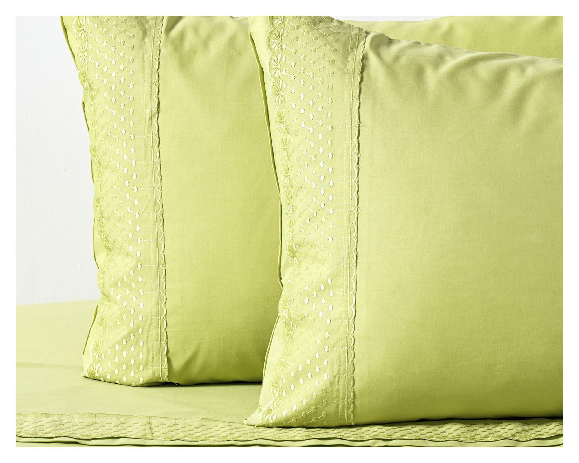 Juego de sábanas 2 plazas 144 hilos Manzana verde-1