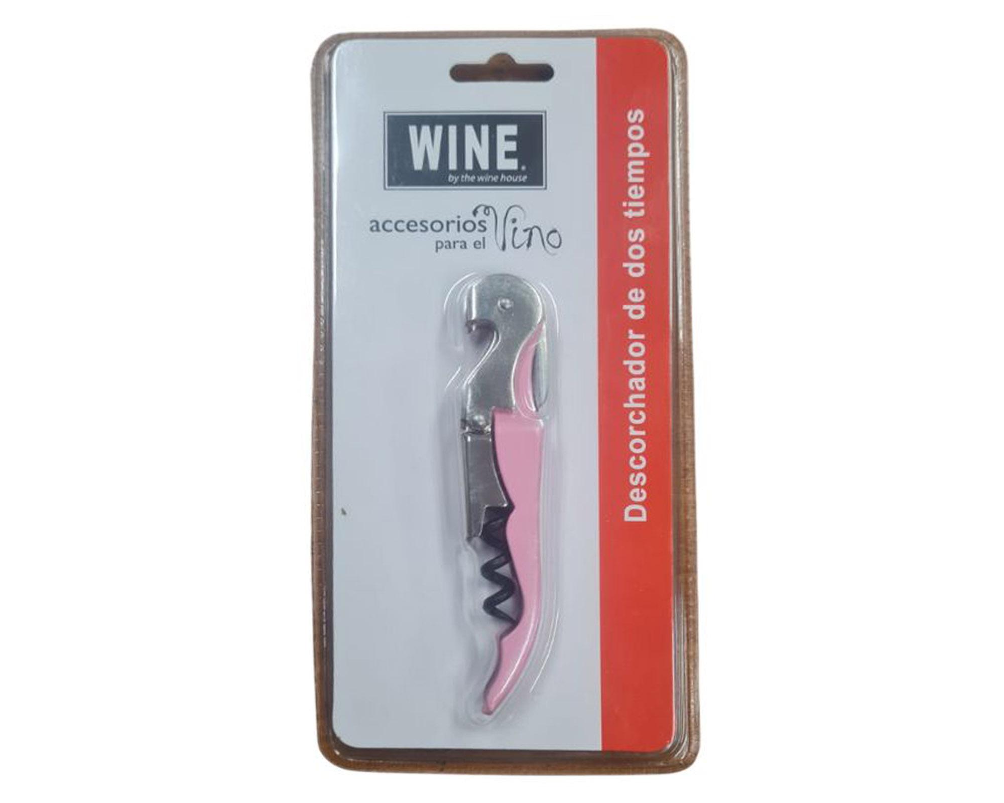Descorchador 2 tiempos metal rosado-0