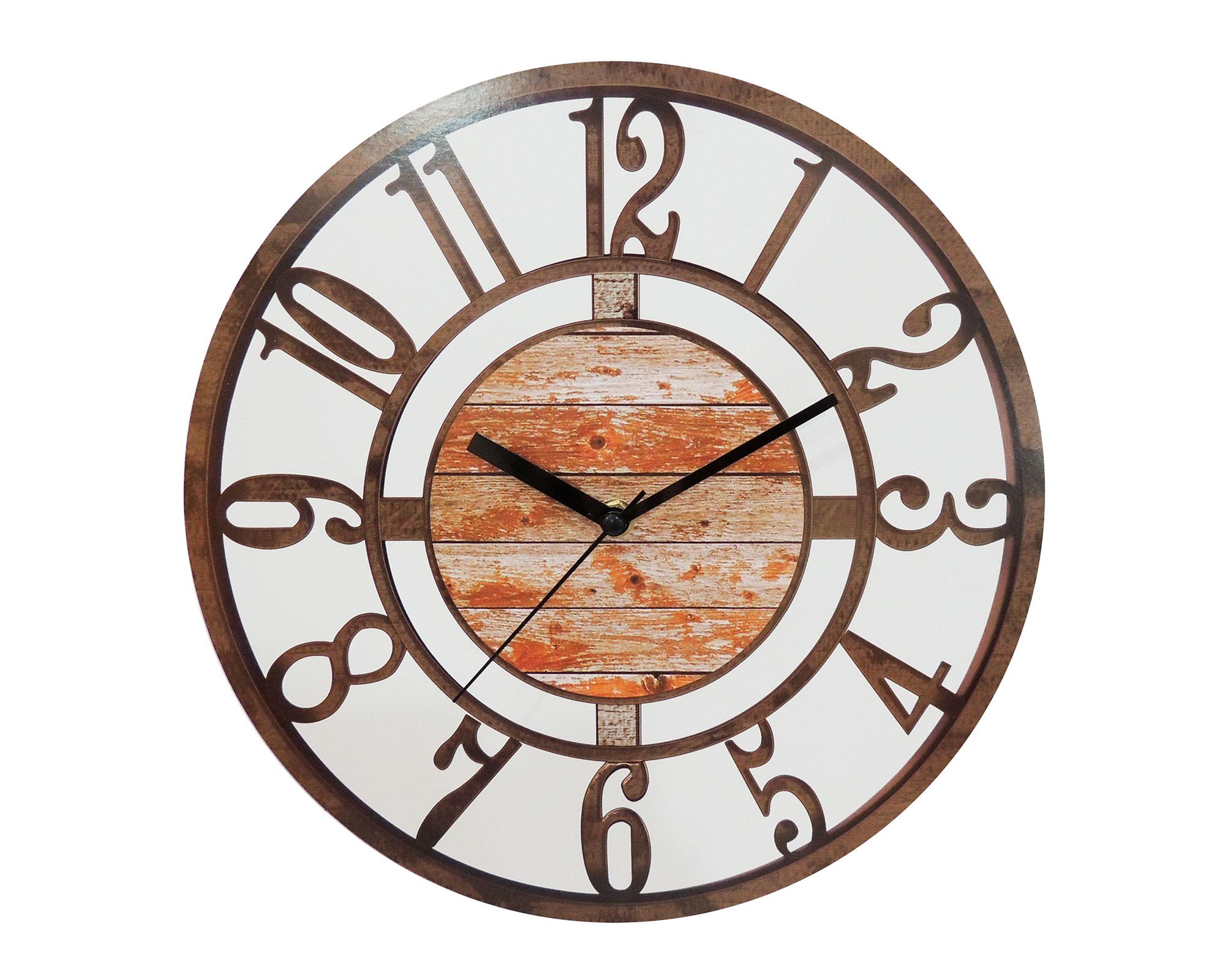Reloj pared número marrones café-0