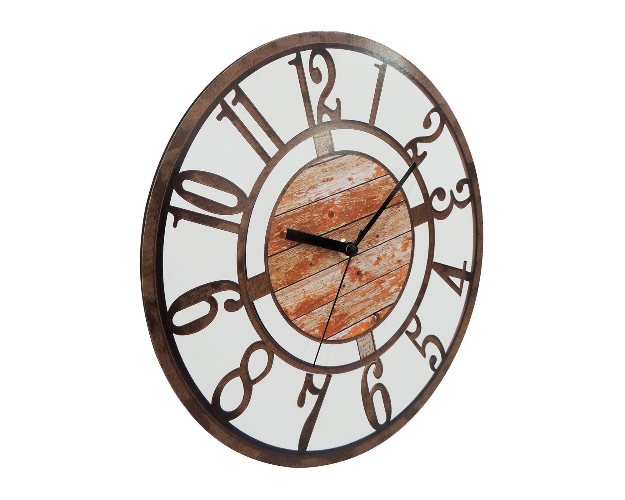 Reloj pared número marrones café-1