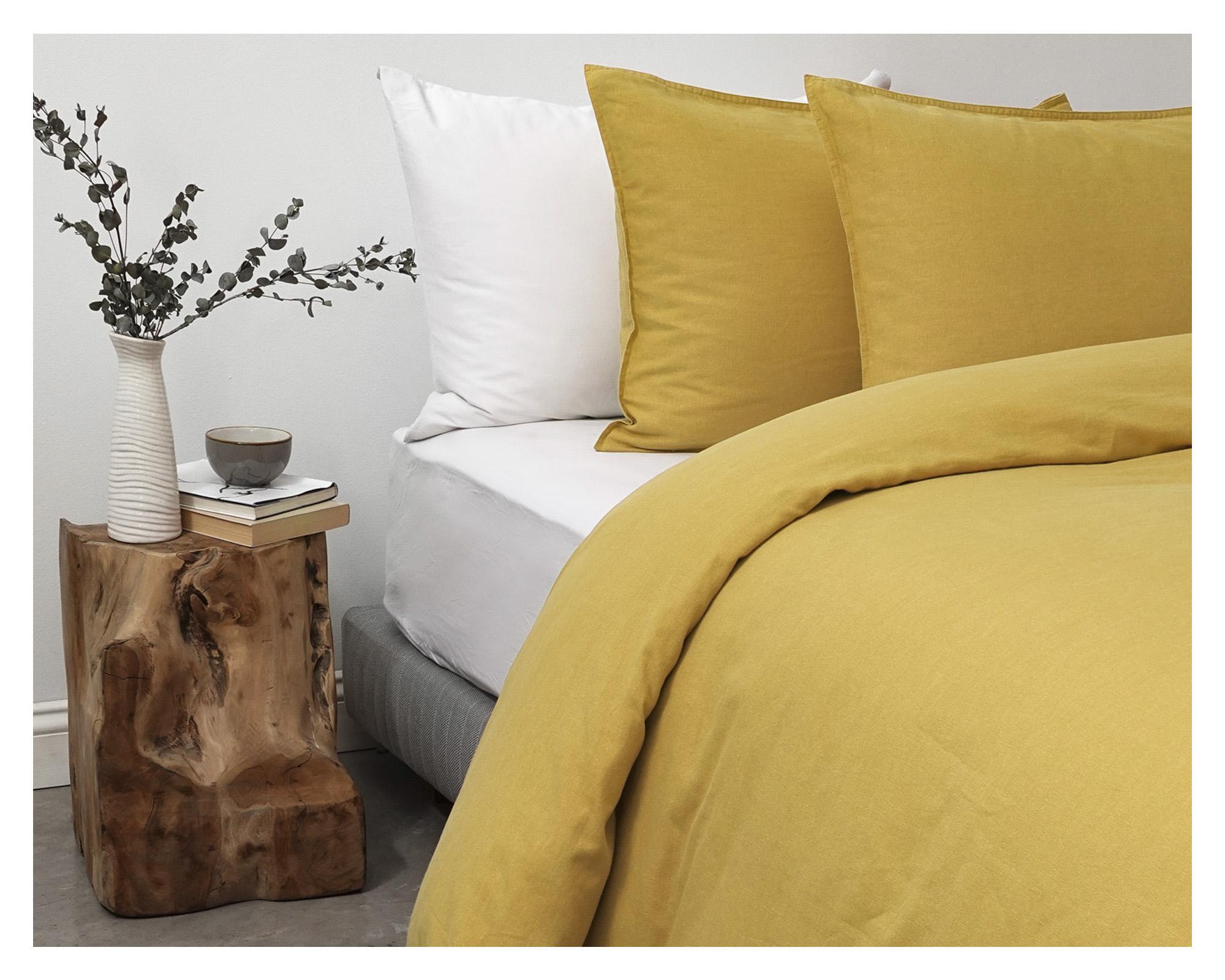 Funda de plumón Súper King amarillo Mostaza-1