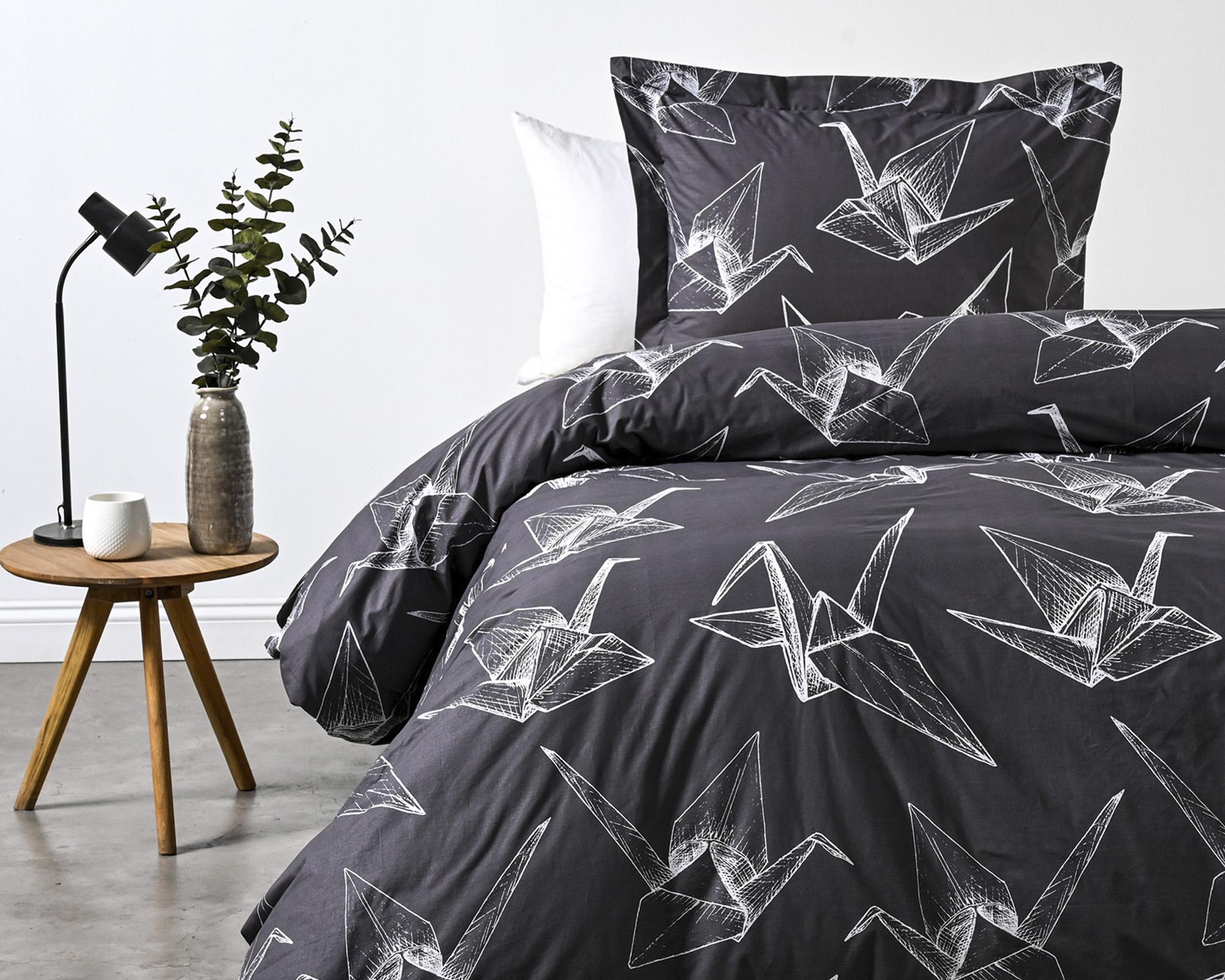 Funda de plumón 1.5 plazas negro Origami-0