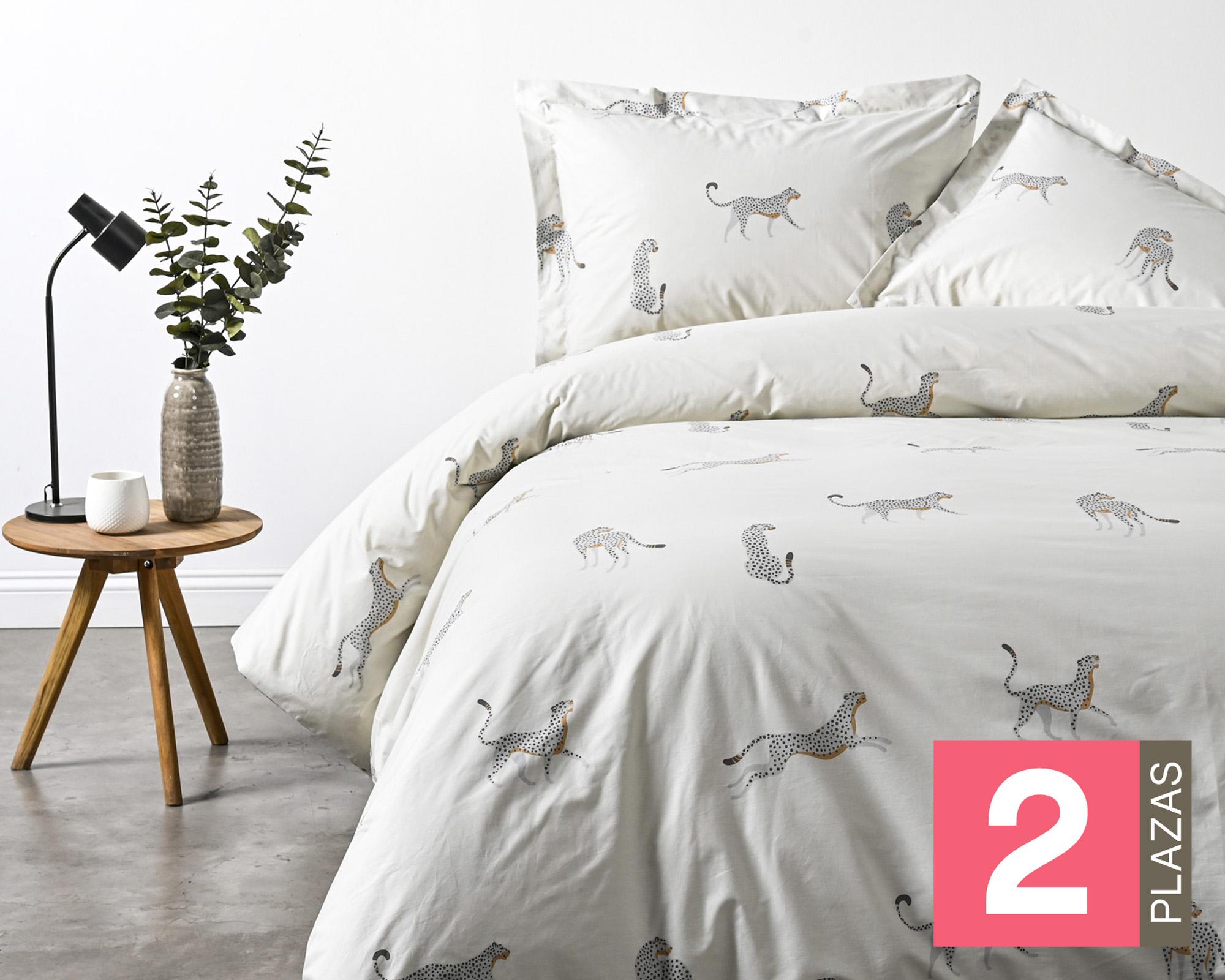 Funda de plumón 2 plazas blanco Cheeta-0