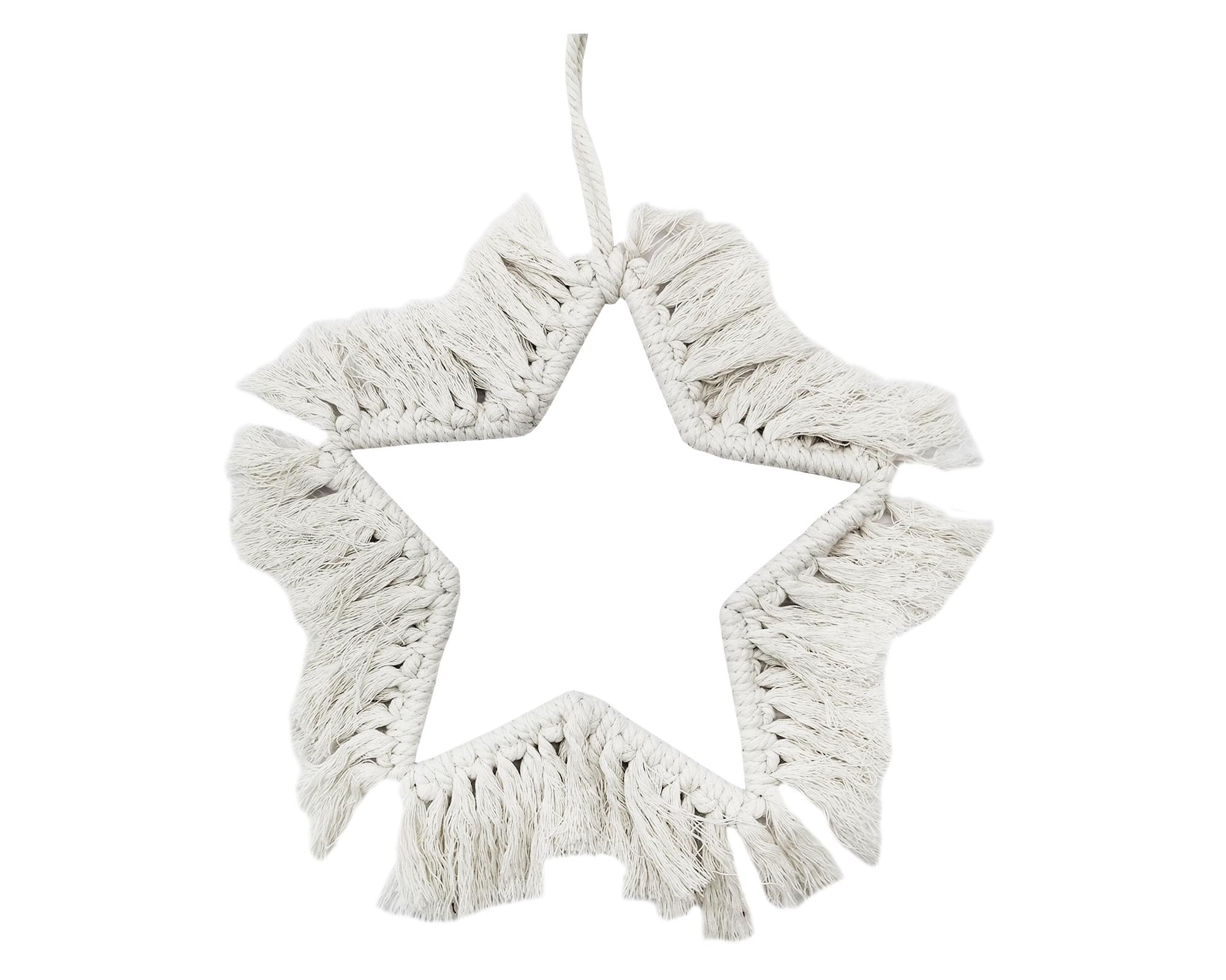 Colgante Estrella con pelos blanco-0