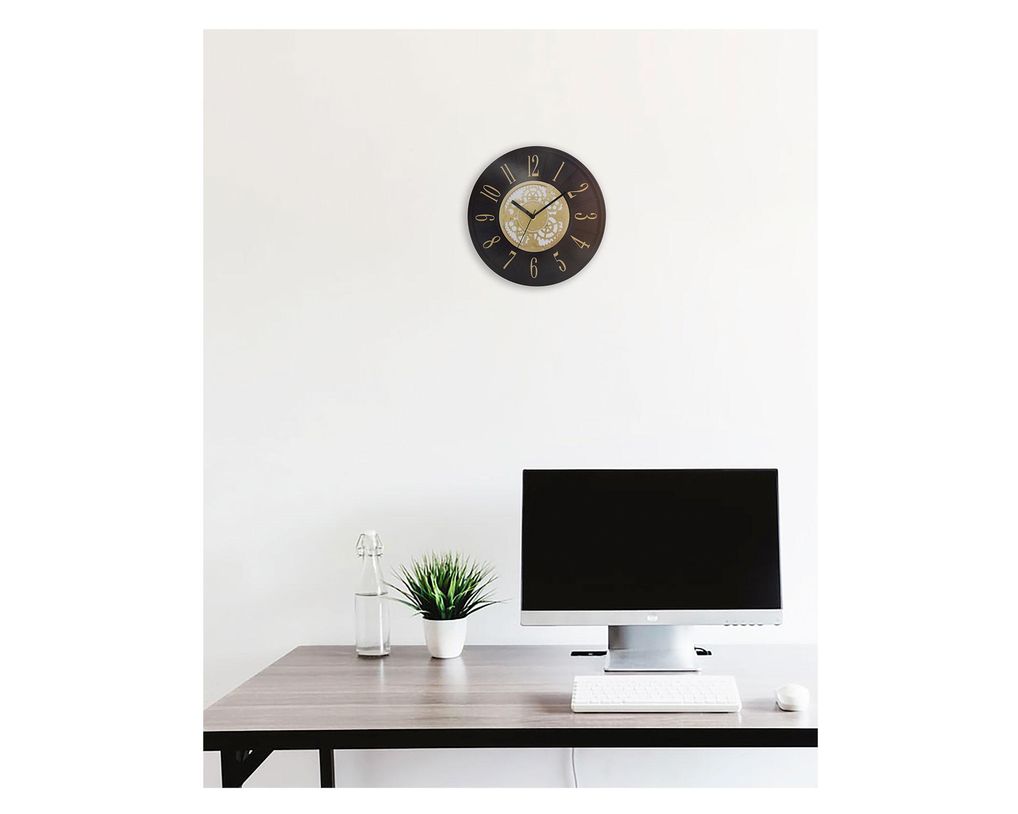 Reloj pared mecanismo negro negro-1