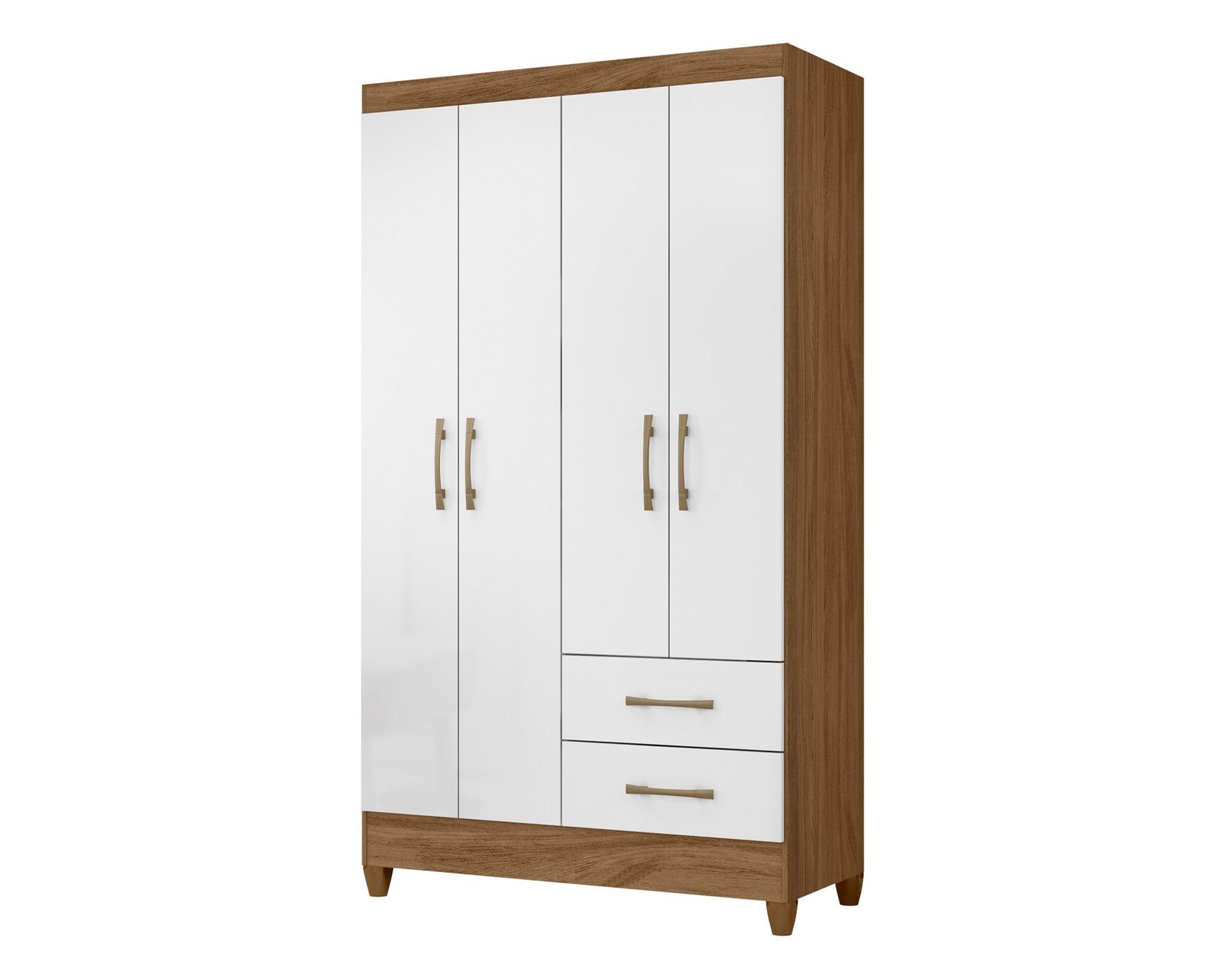 Closet 4 puertas + Cómoda 4 cajones Natural blanco-1