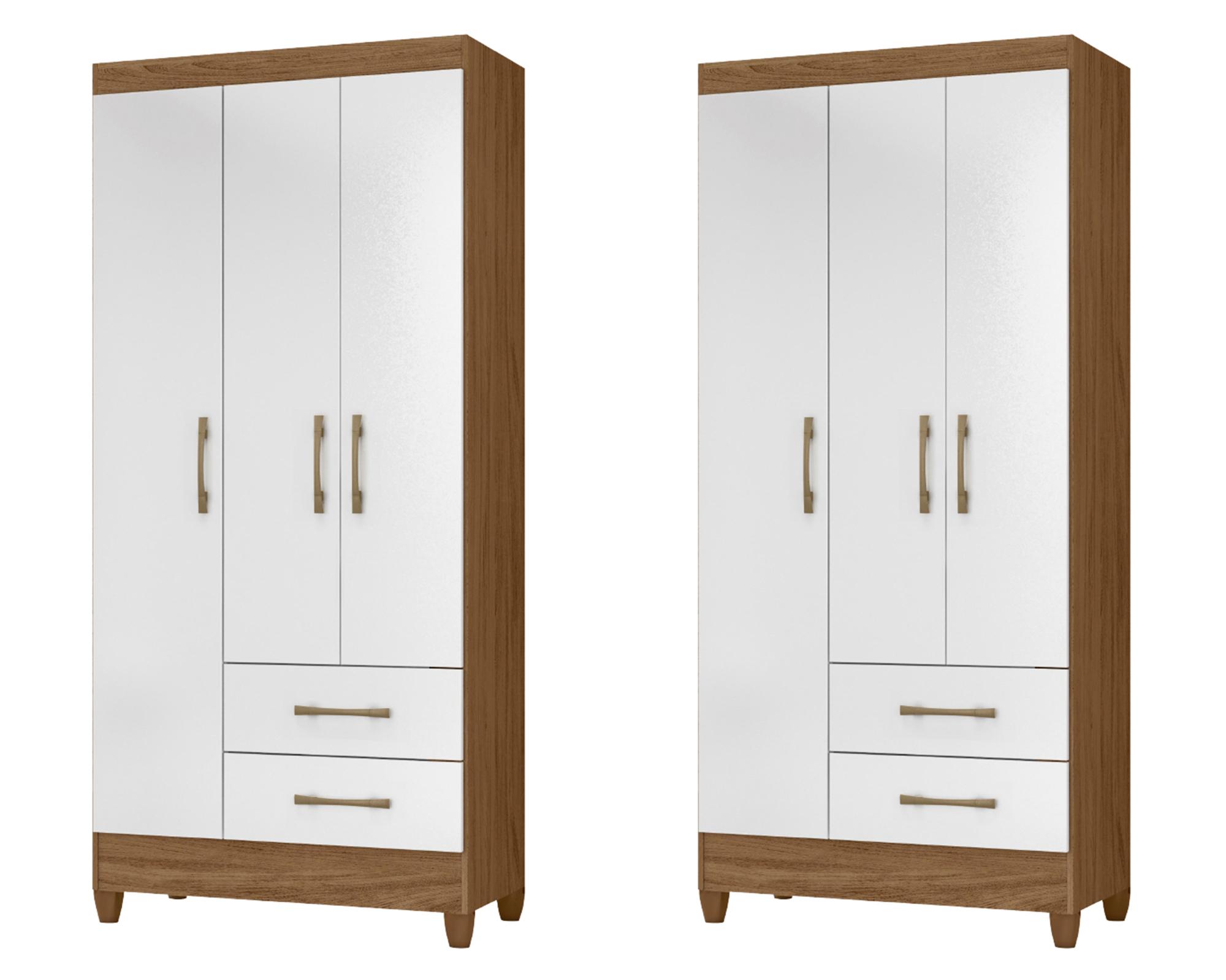Set 2 Closet 3 puertas M-803X2 blanco-0
