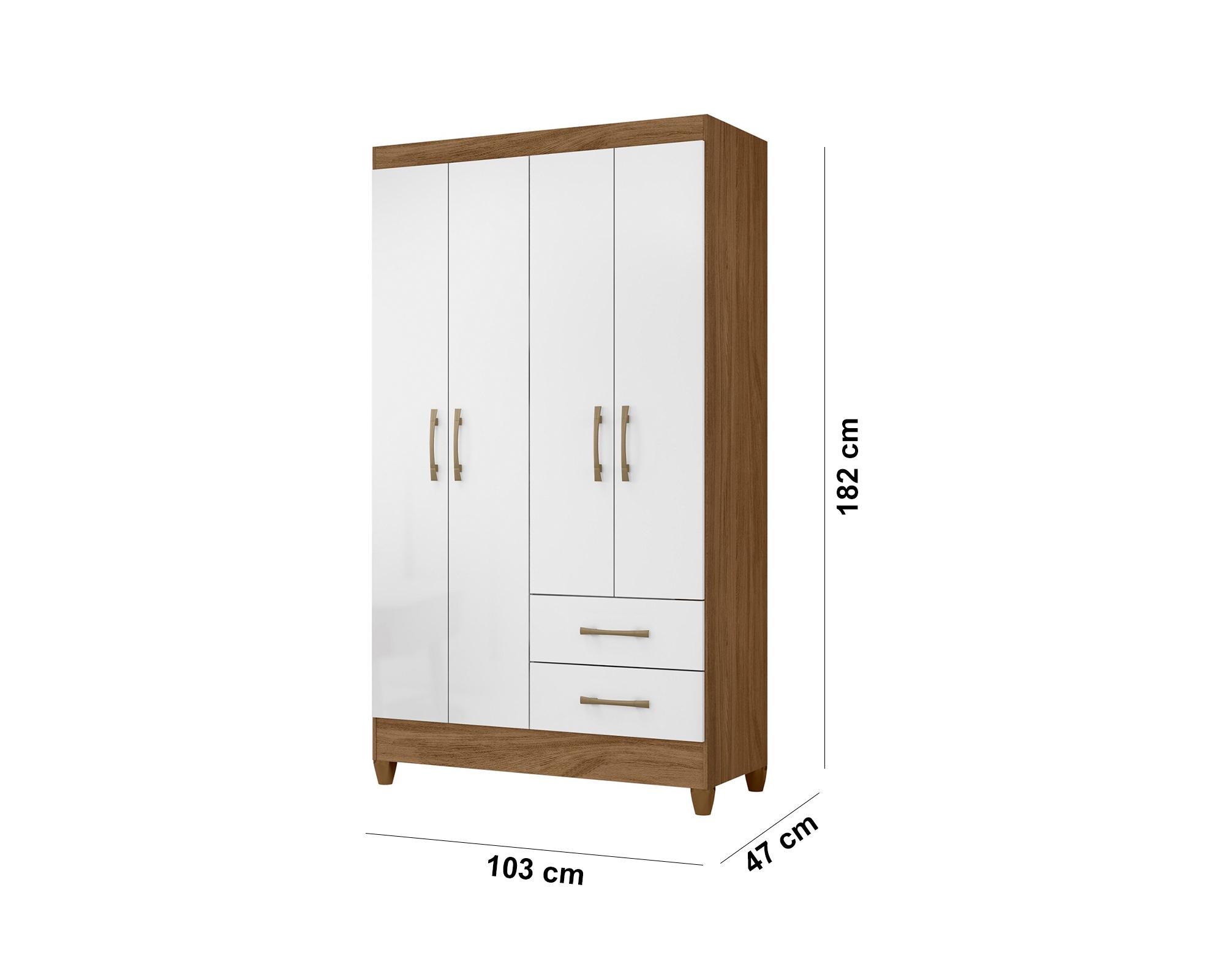 Clóset 4 puertas 2 cajones blanco-3