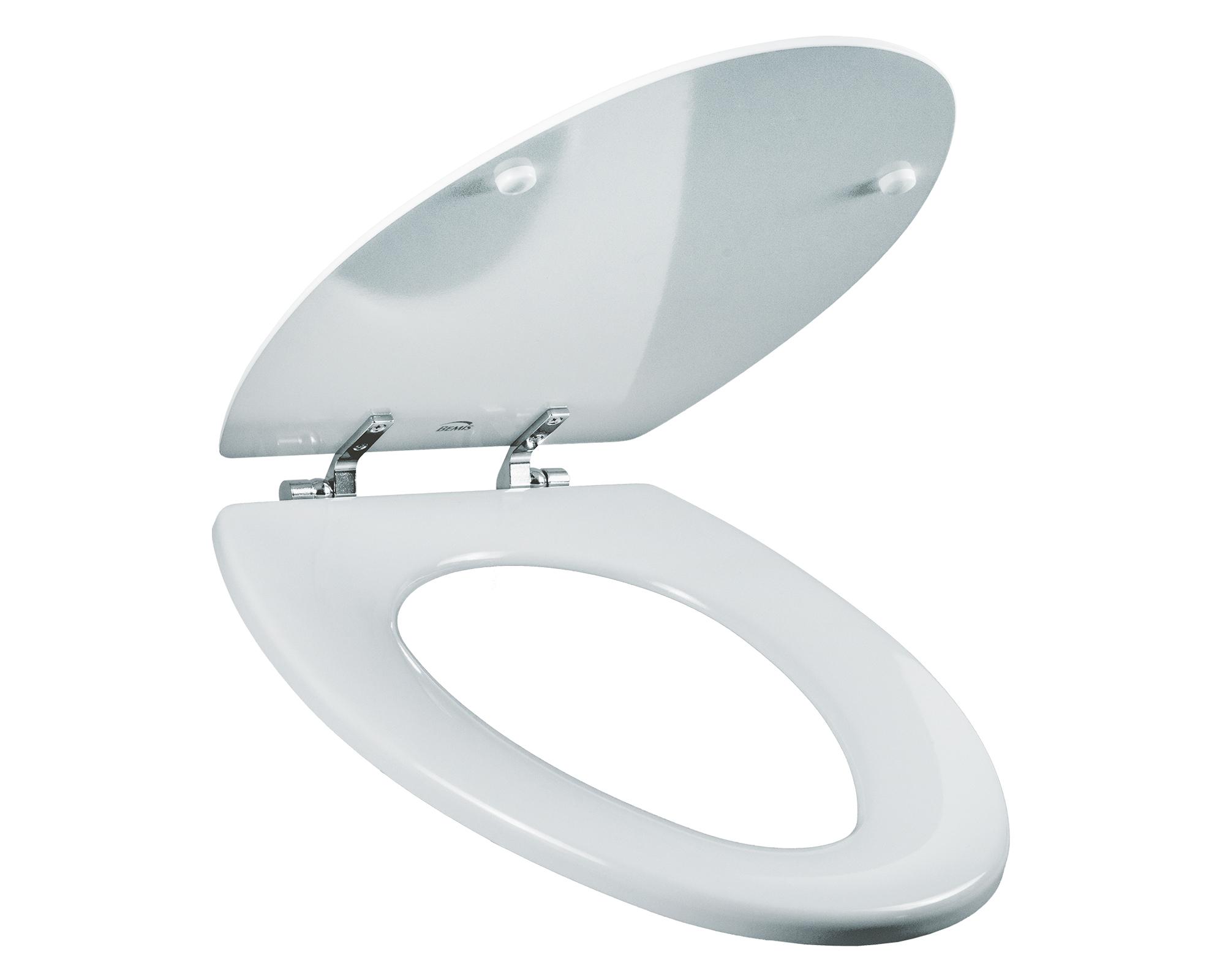 Asiento WC redondo blanco bisagras cromadas-2