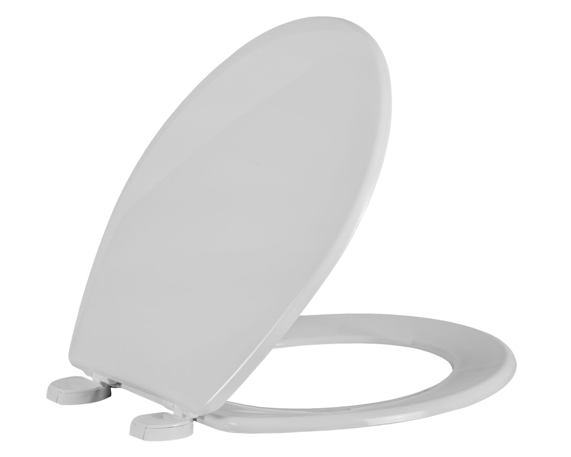 Asiento WC redondo plástico antibacterial blanco-2