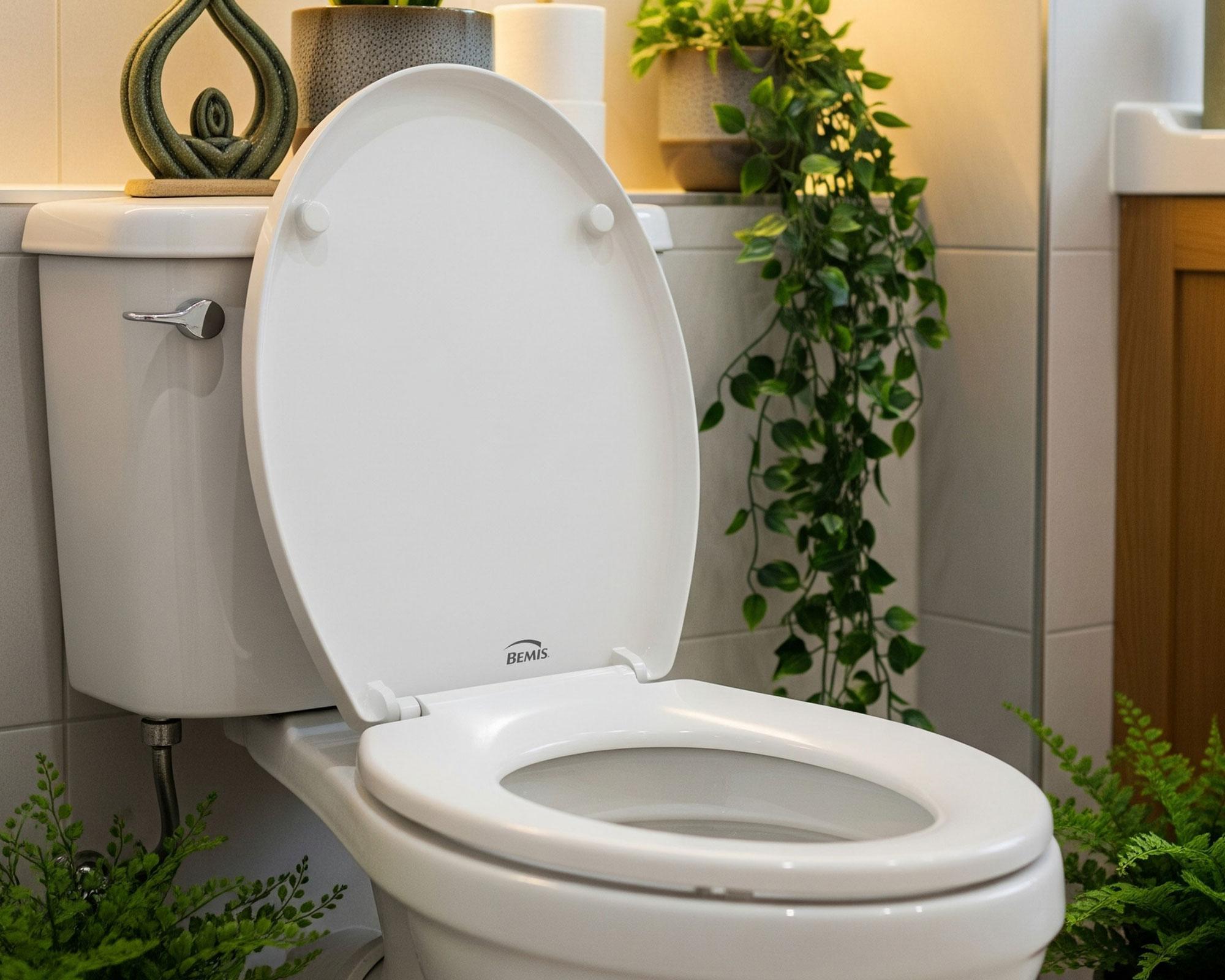 Asiento WC redondo plástico antibacterial blanco-3