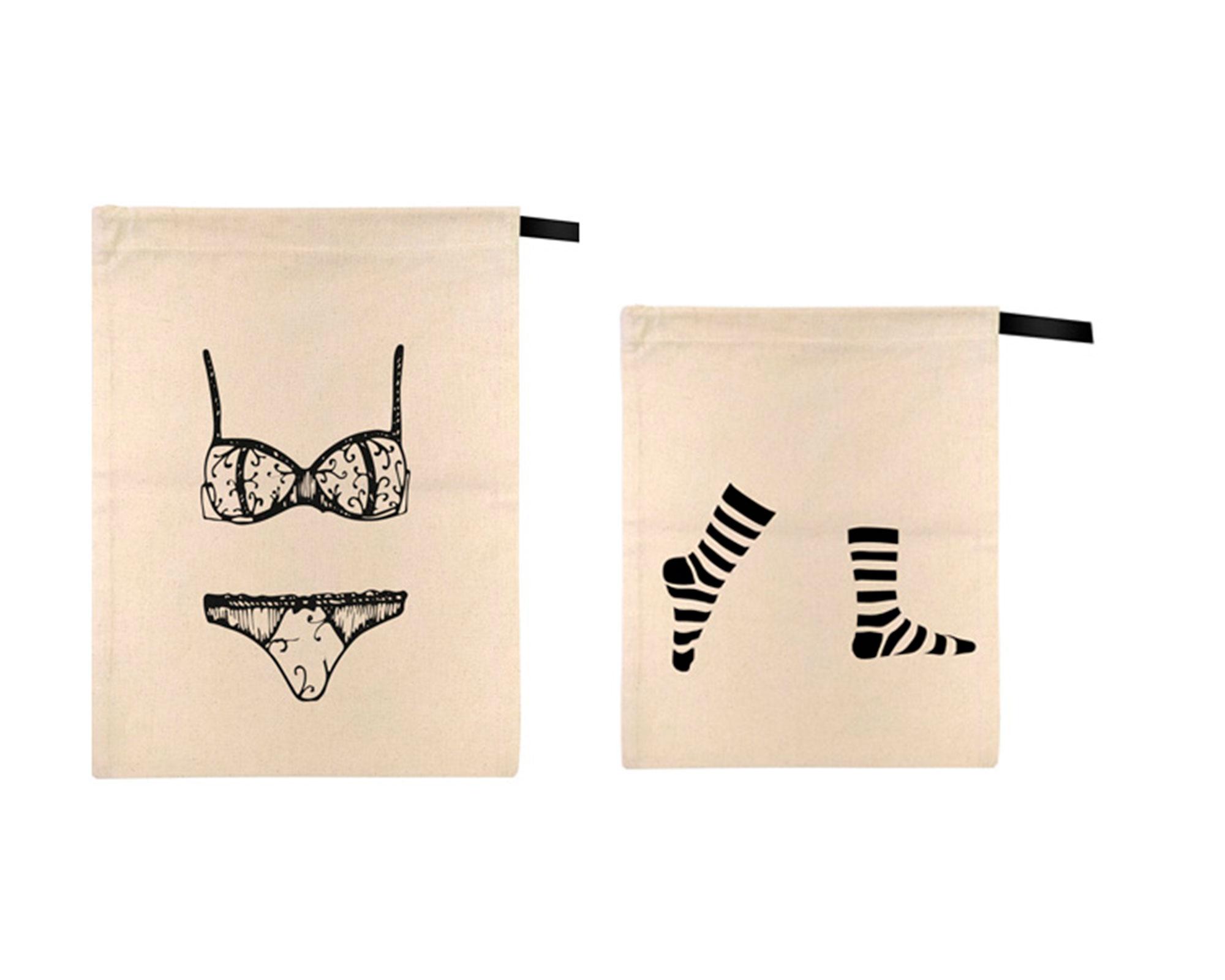 Set bolsa ropa interior + calcetines tela-0