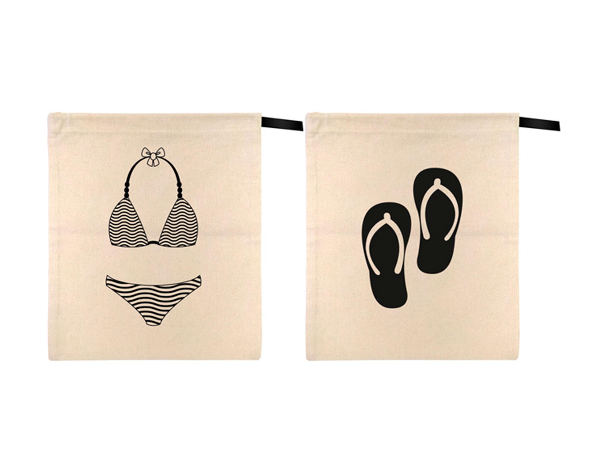 Set bolsa traje baño + sandalias tela-0