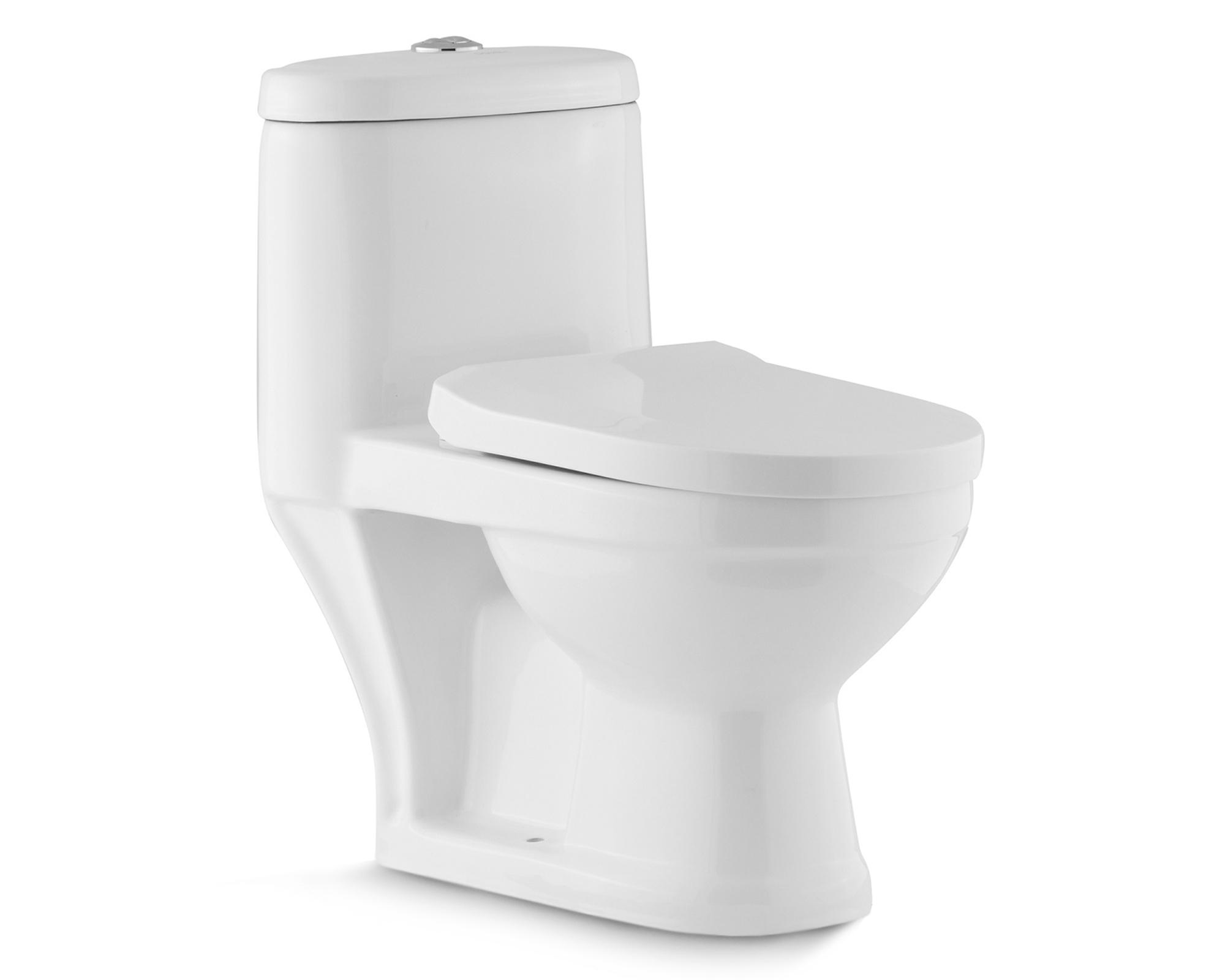 WC one piece piso 15 cm botón dual asiento cierre suave SD-301 blanco-0