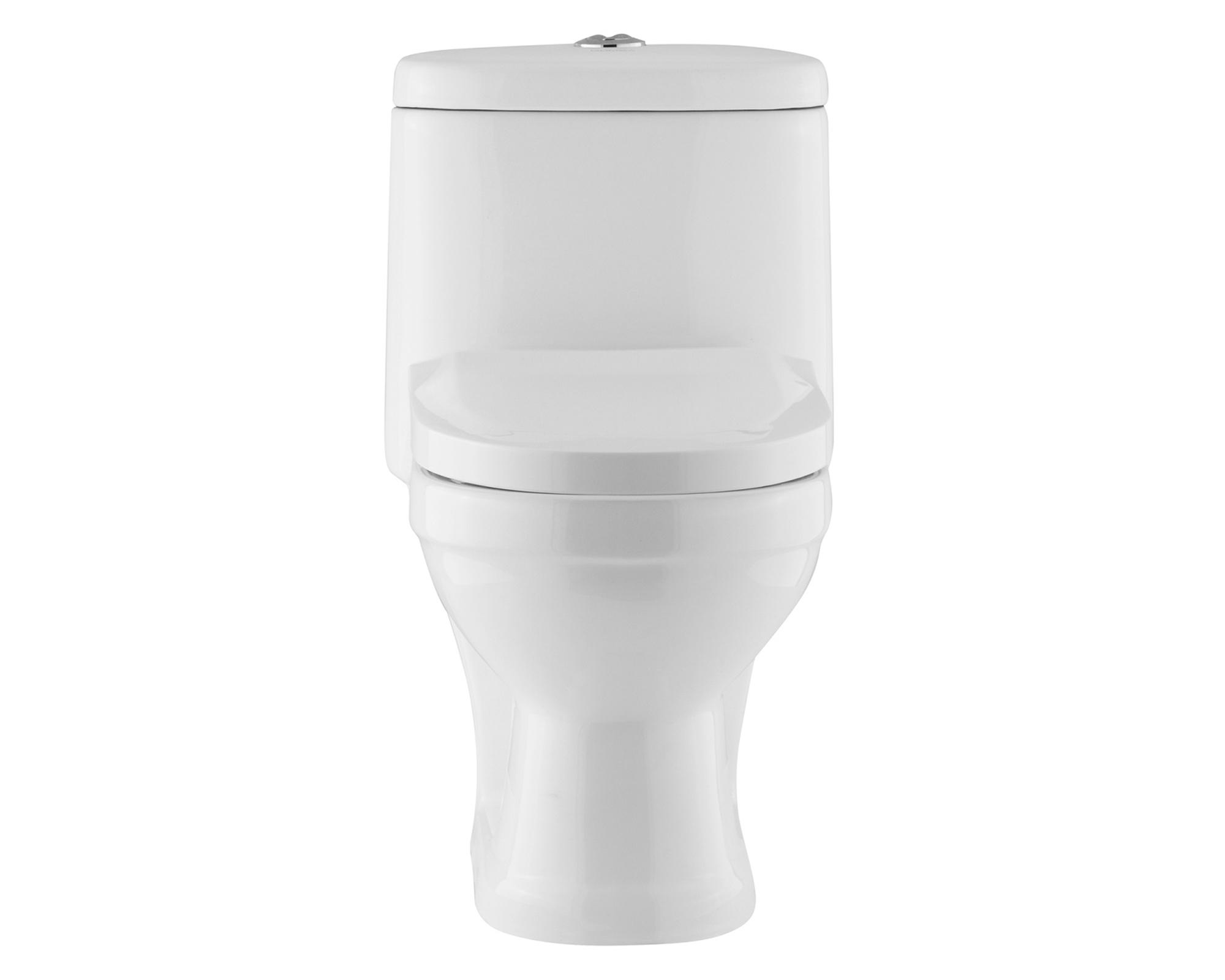 WC one piece piso 15 cm botón dual asiento cierre suave SD-301 blanco-2