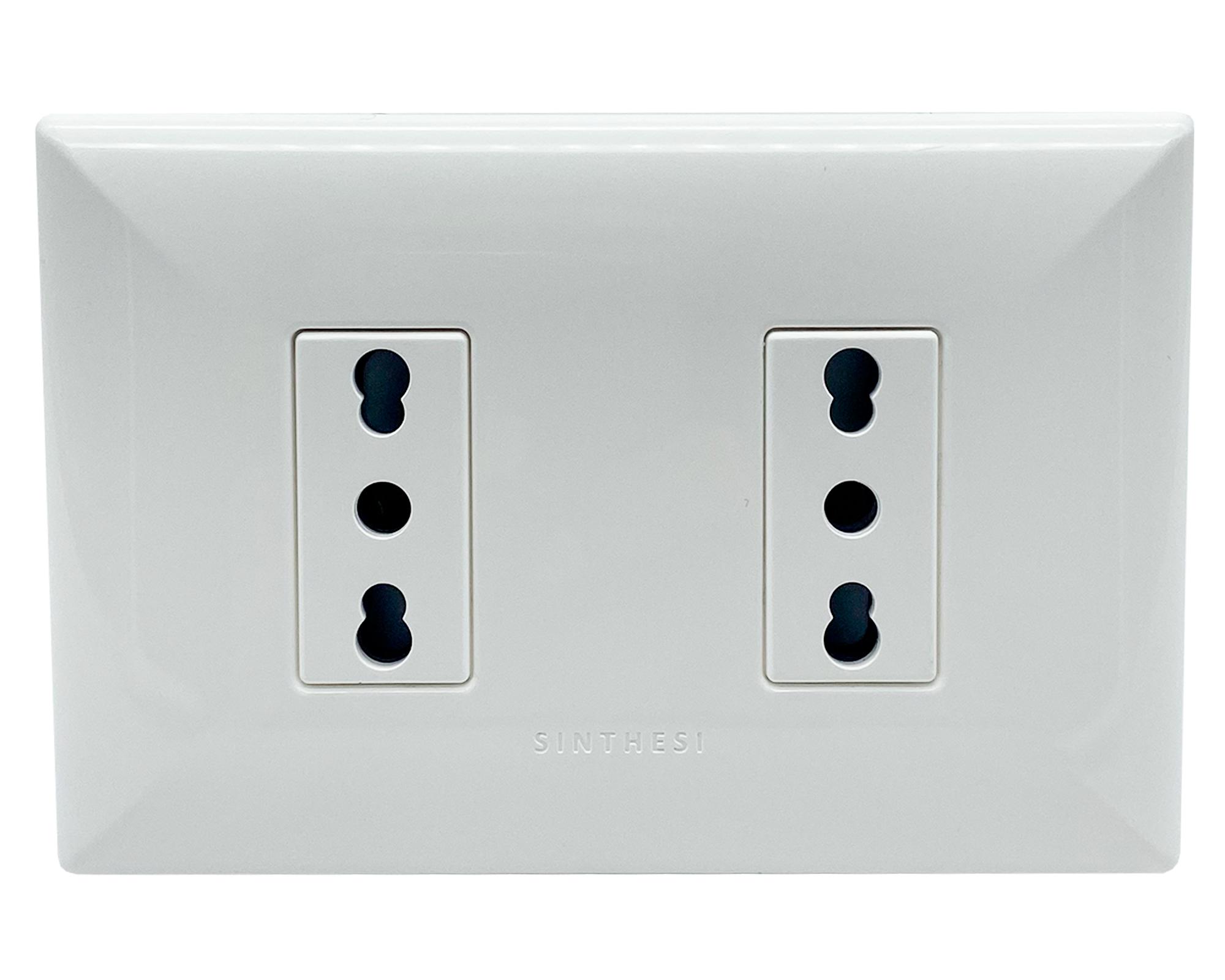 Toma corriente doble S17 10/16A 4000W blanco-0