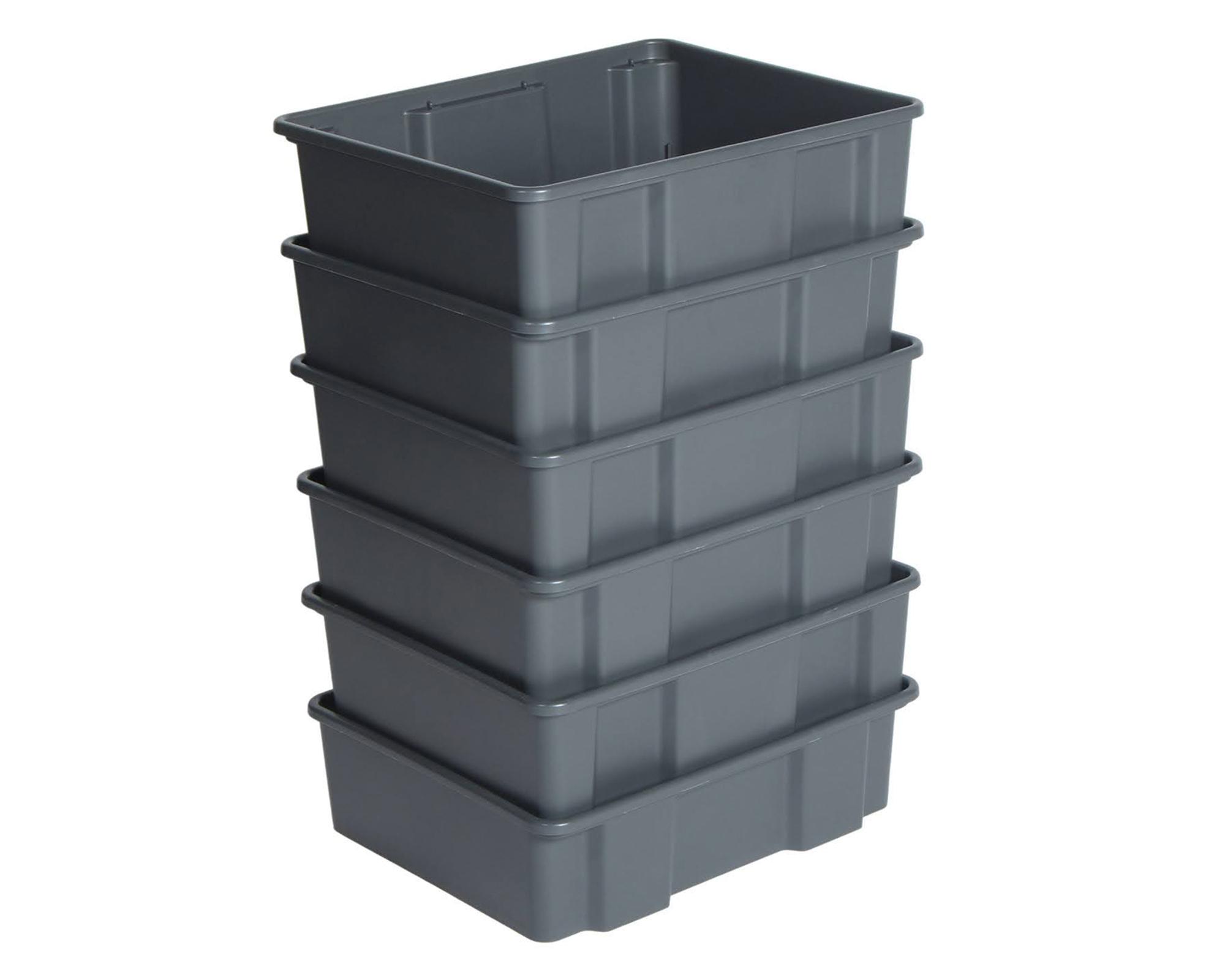 Pack caja organizadora grafito PP 20 lt 6 un.-0
