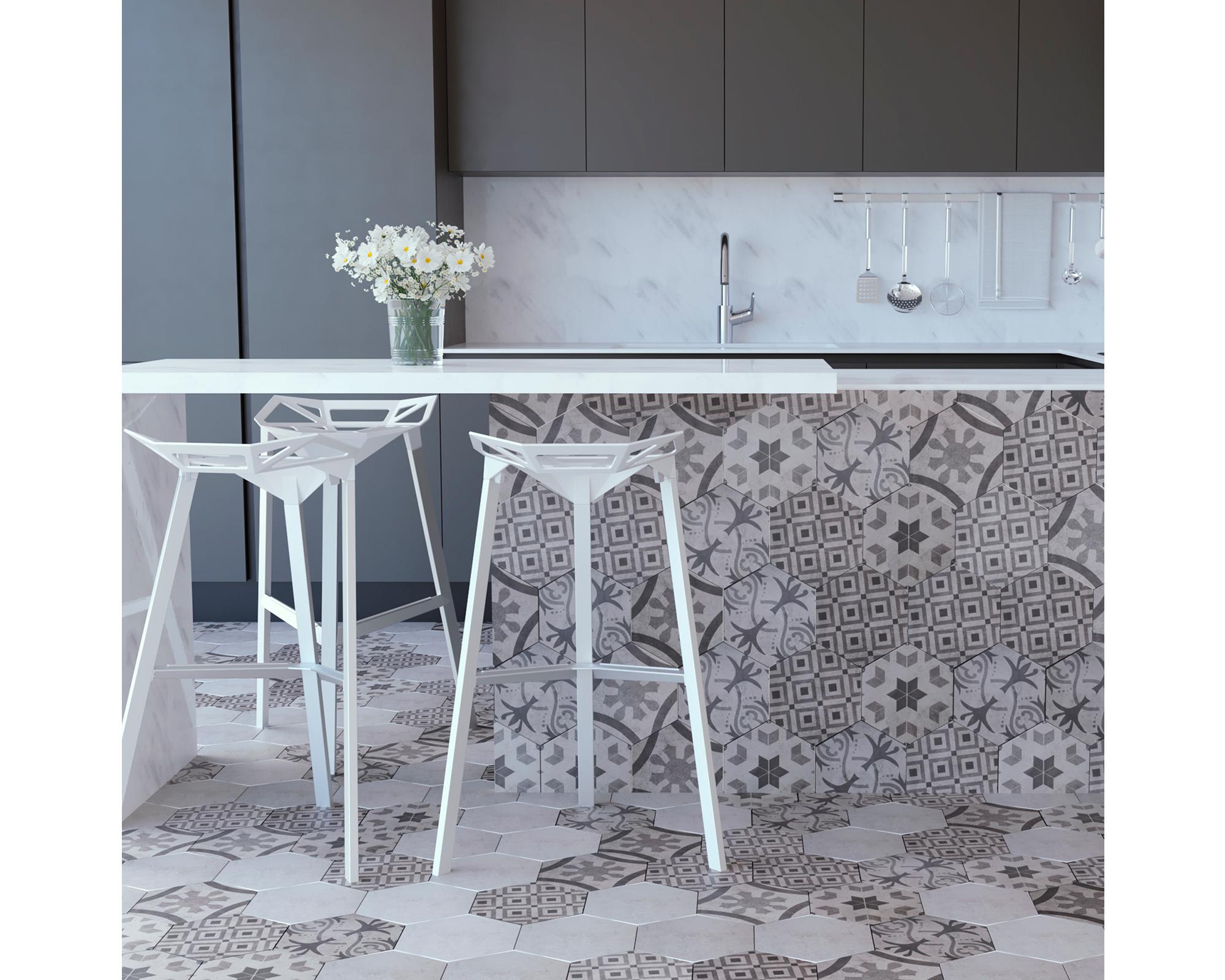 Gres Porcelanato 20x23 cm 1 m2 Hexagon gris-2