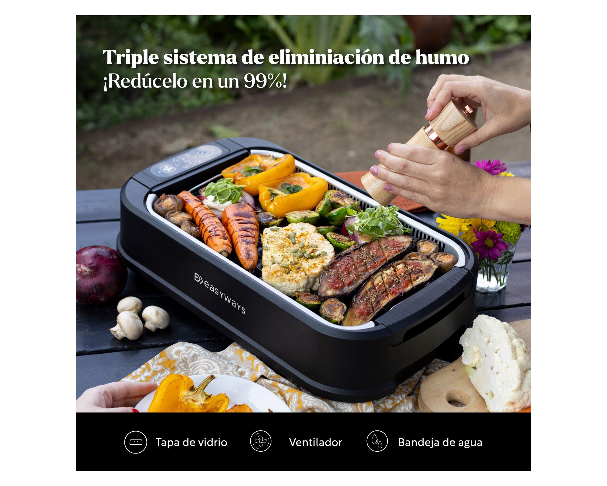 Parrilla eléctrica Smokeless grill master EWP02 negro 1500 W-1