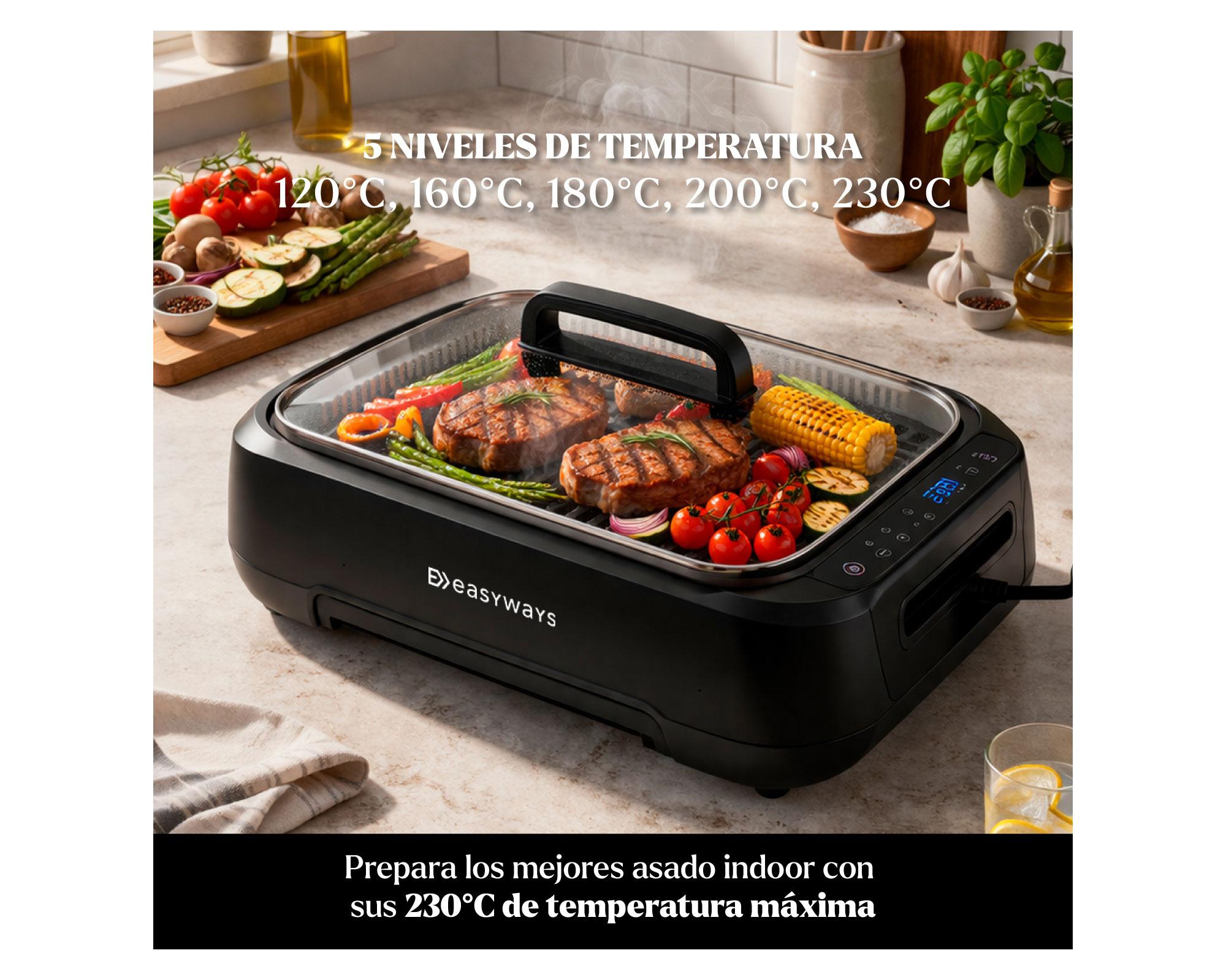 Parrilla eléctrica Smokeless grill master EWP02 negro 1500 W-2