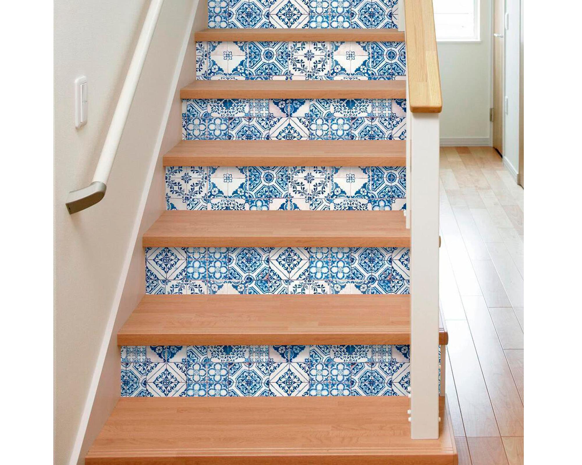 Rollo PVC autoadhesivo 52x500 cm Azulejos azules mediterráneos diseño-4