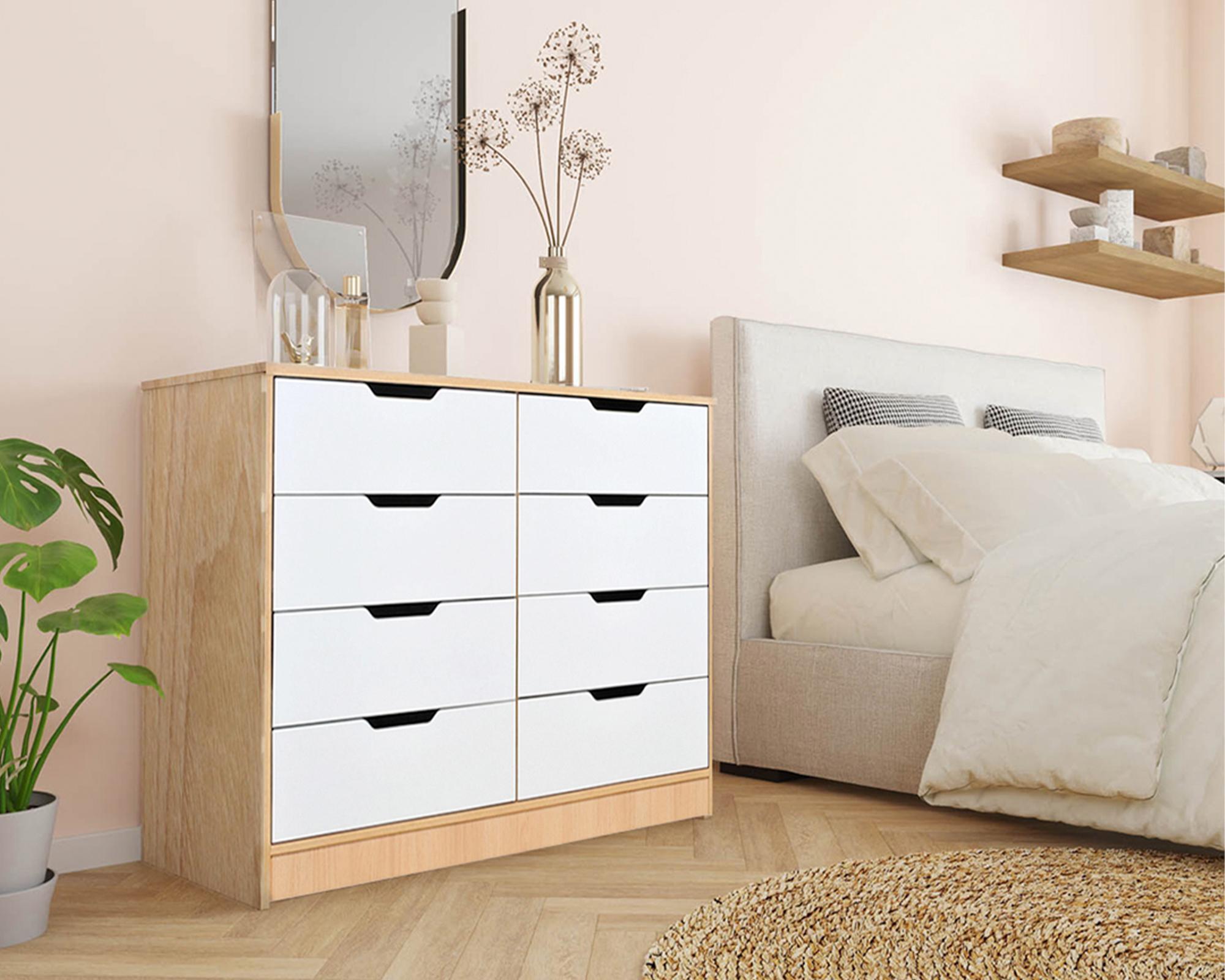 Cómoda Misuri CZ blanco/carvalo 8 cajones-3